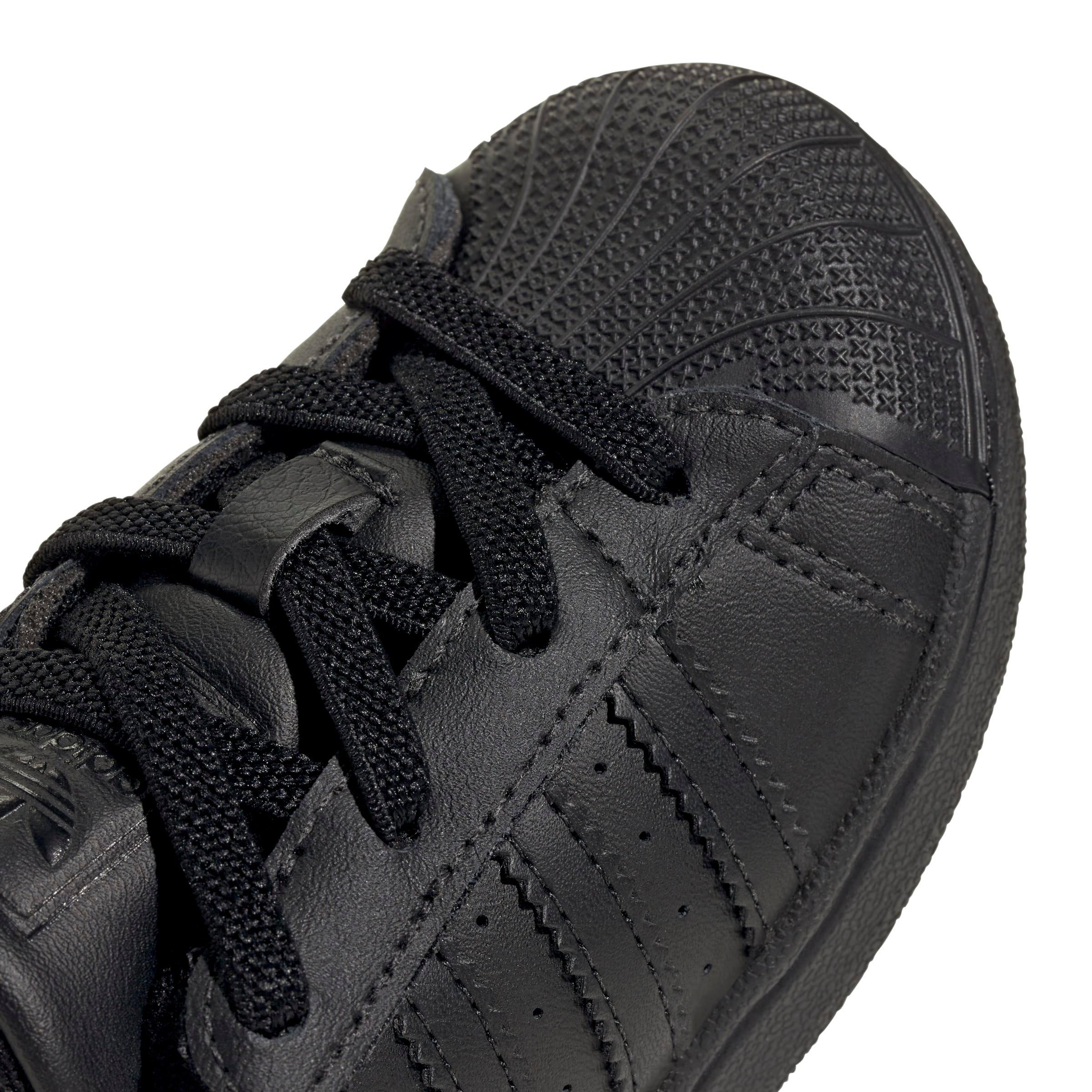 adidas Originals Superstar II Elastic Lace Infant Boys' "Core Black/Core Black/Core Black" Shoe