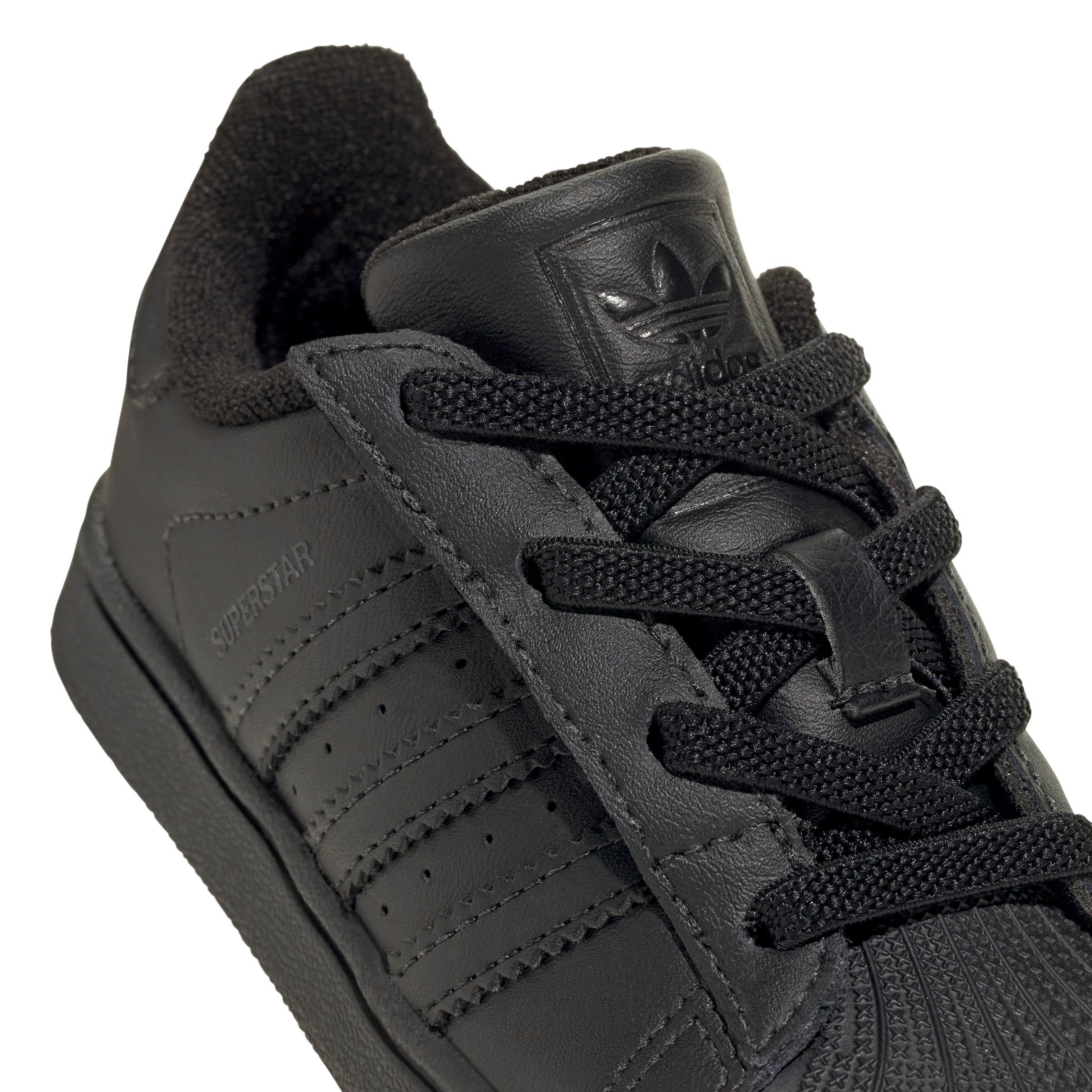 adidas Originals Superstar II Elastic Lace Infant Boys' "Core Black/Core Black/Core Black" Shoe