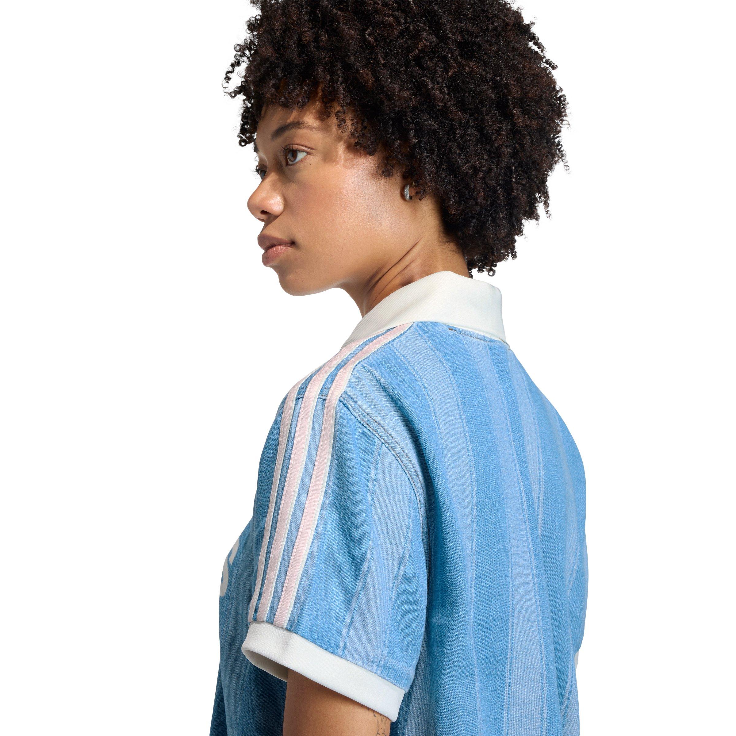 adidas Originals Women's Indigo Wash Denim Football Jersey - DENIM Thumbnail View 4