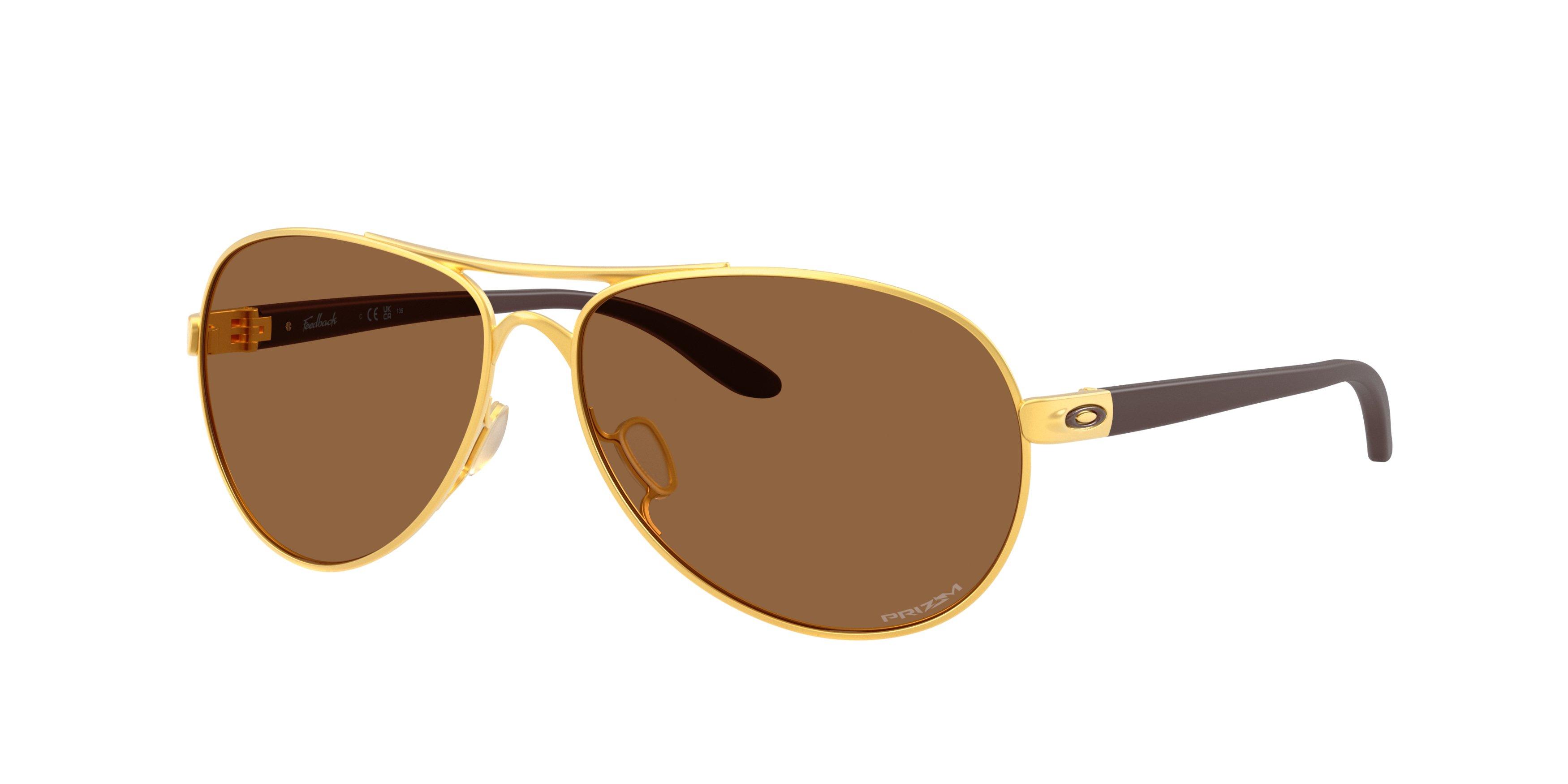 Oakley Feedback Prizm Bronze Sunglasses - Satin Gold - GOLD/BROWN Thumbnail View 1