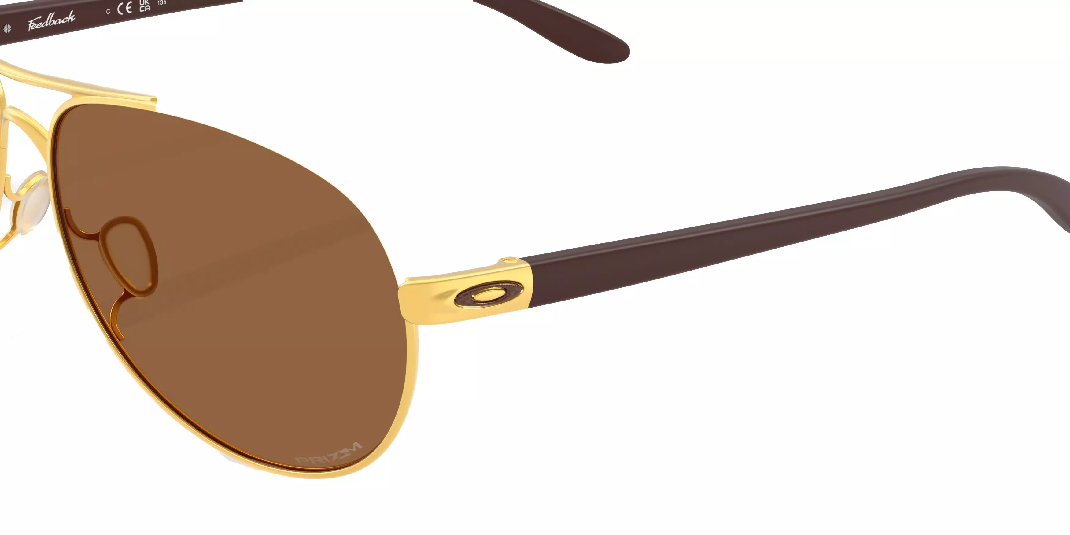 Oakley Feedback Prizm Bronze Sunglasses - Satin Gold - GOLD/BROWN