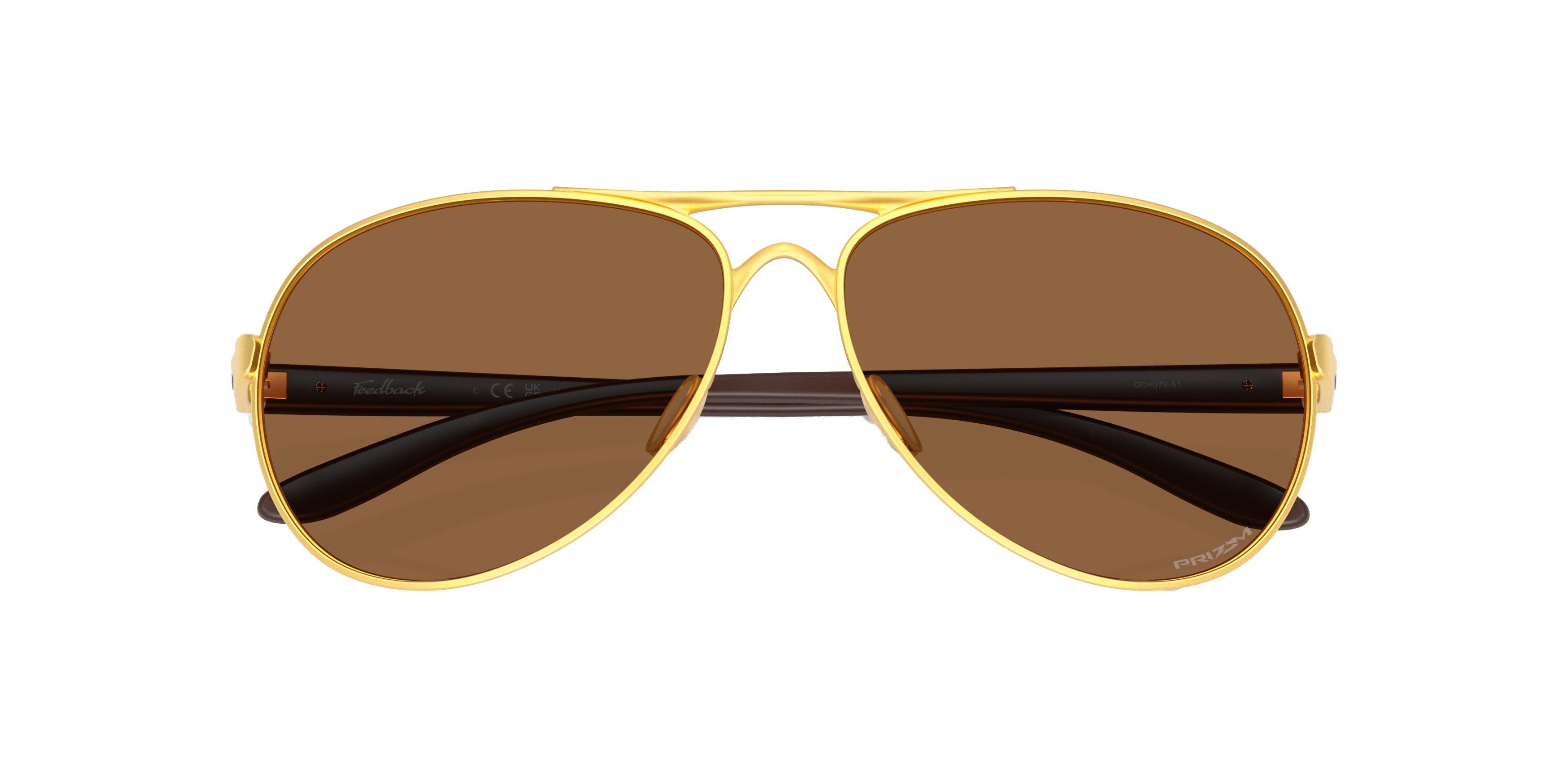Oakley Feedback Prizm Bronze Sunglasses - Satin Gold - GOLD/BROWN Thumbnail View 8