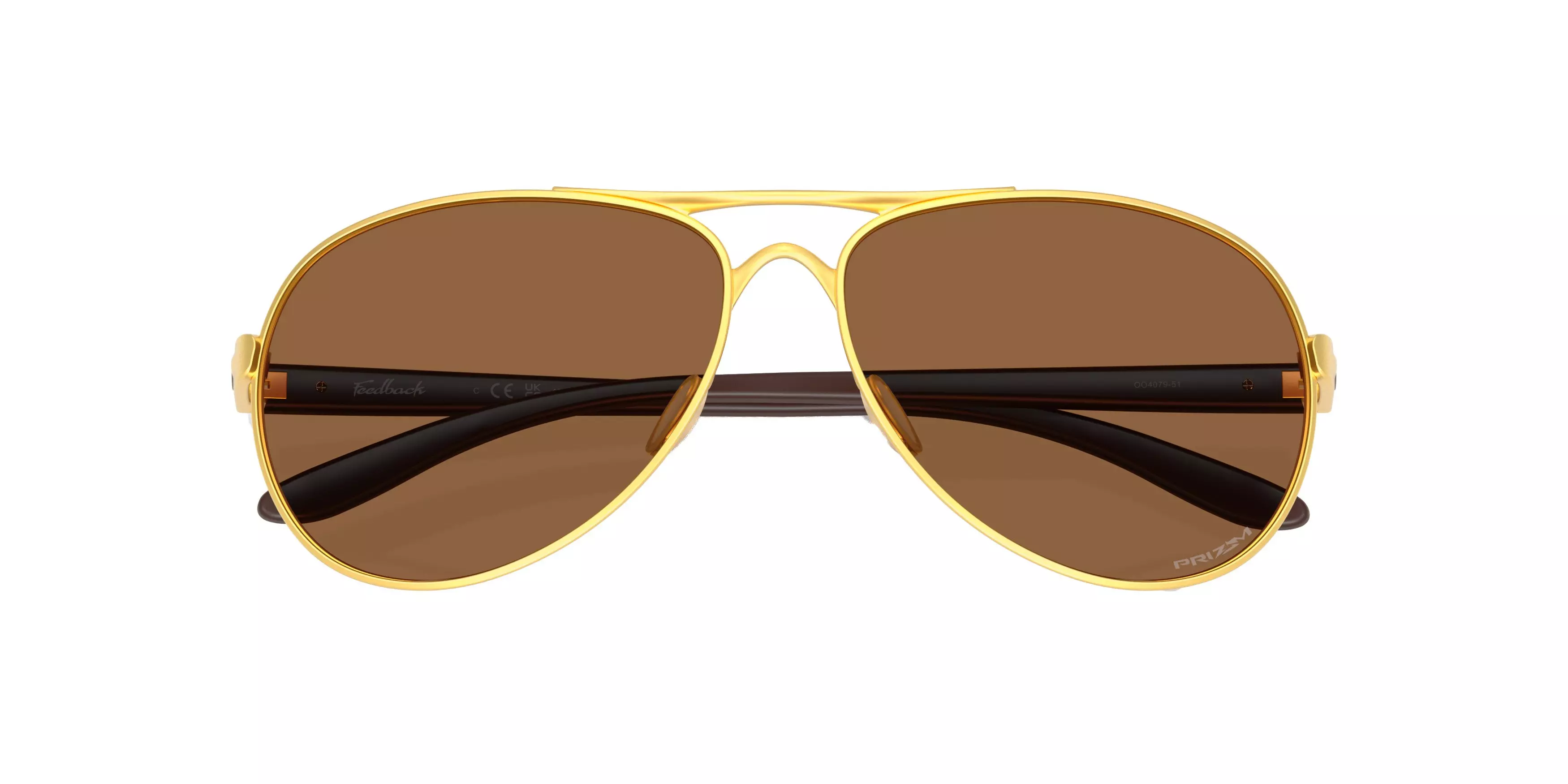 Oakley Feedback Prizm Bronze Sunglasses - Satin Gold - GOLD/BROWN