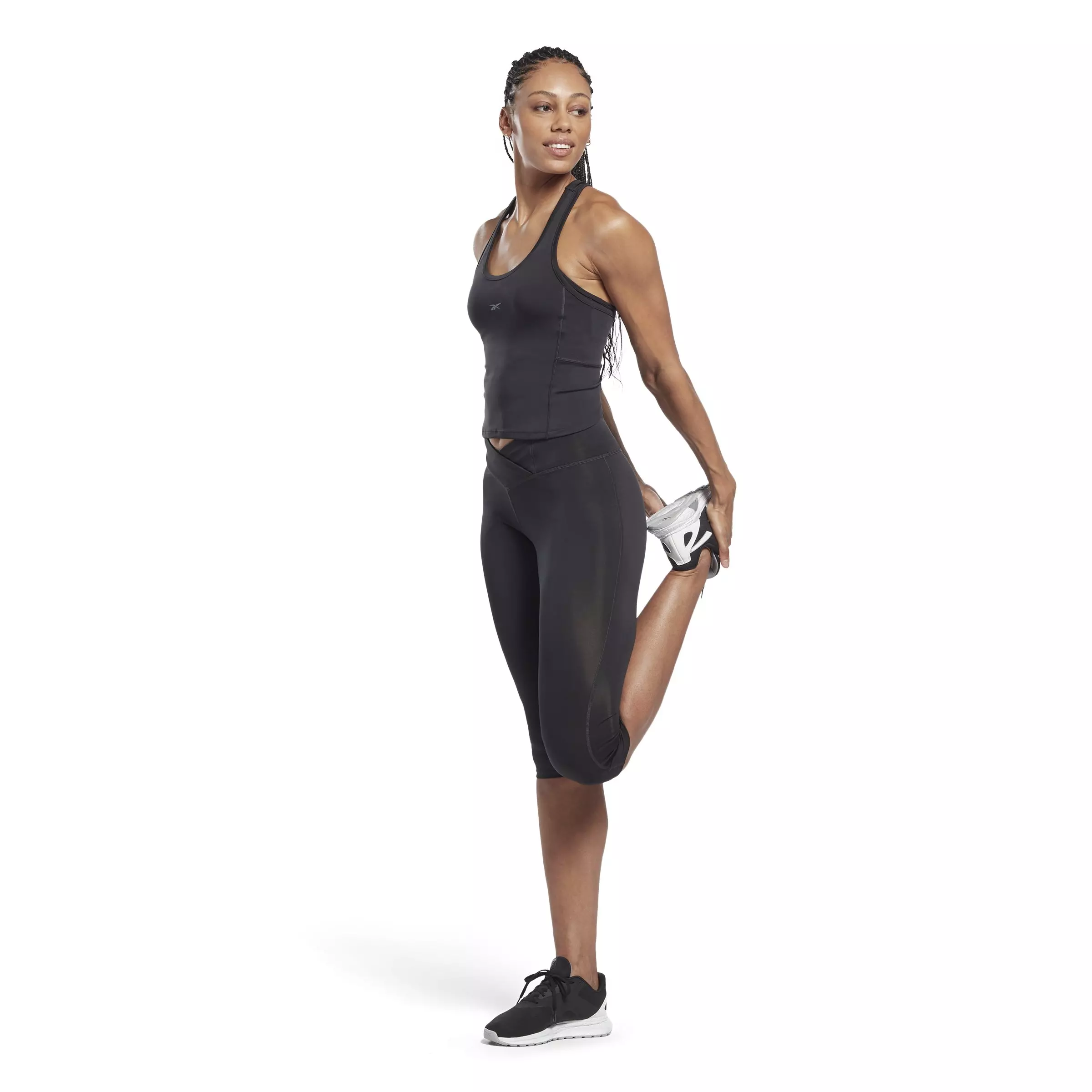 Reebok Women's Workout Ready Capri Tights- Black - BLACK