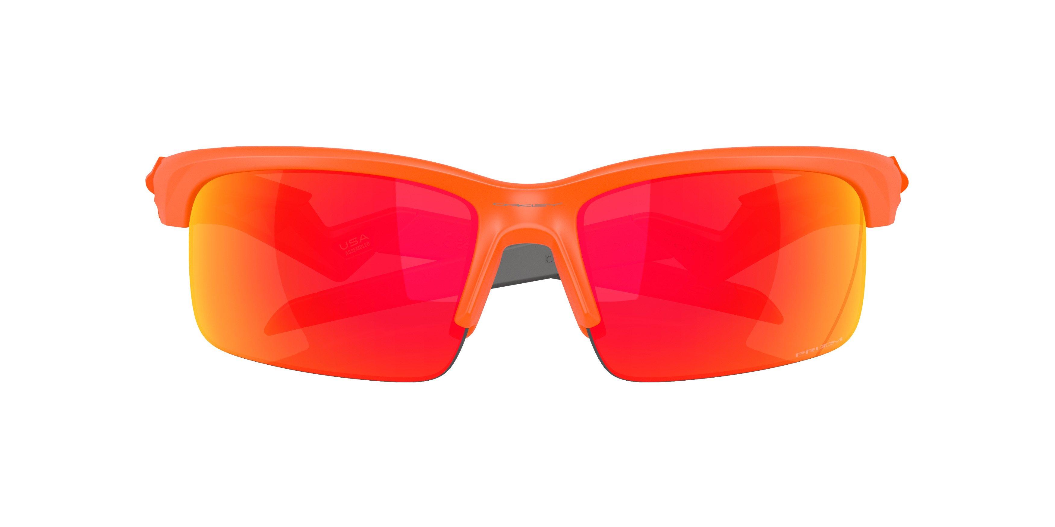 Oakley Capacitor Sunglasses (Youth Fit) - Prizm Ruby Lenses and Matte Neon Orange Frame