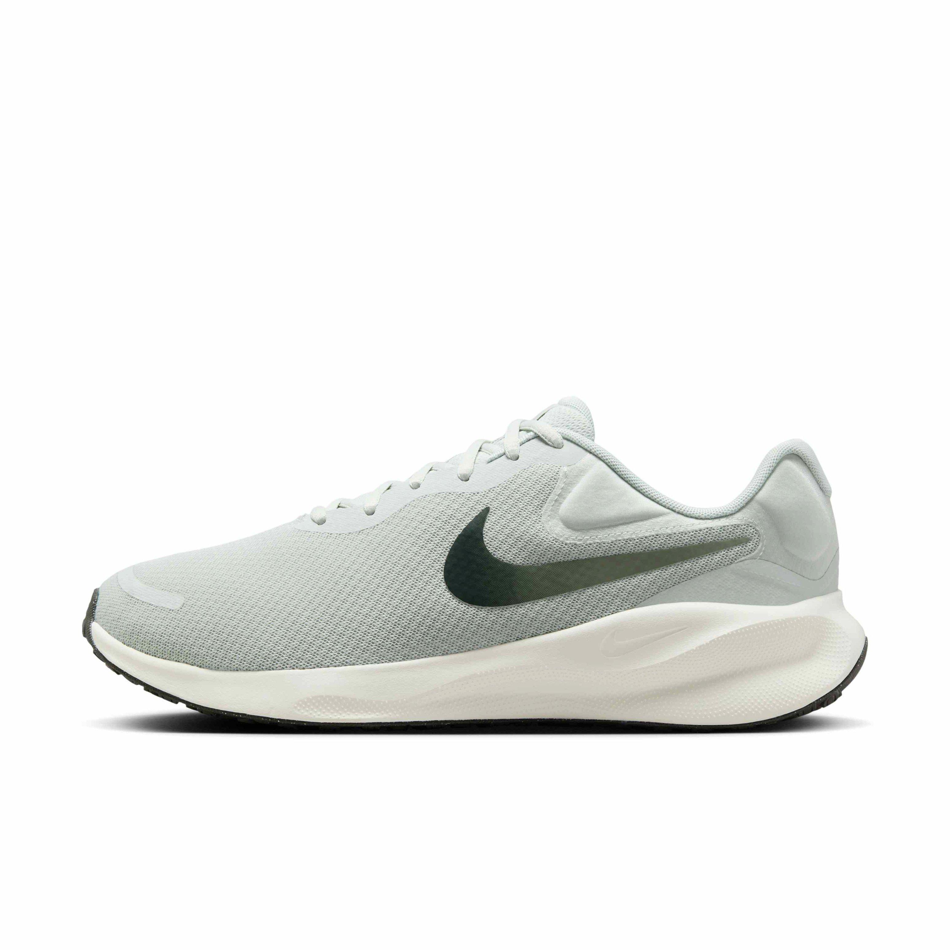 Nike Revolution 7 "Light Silver/Light Army/Pale Ivory/Sequoia" Men's Wide Running Shoe - SILVER/GREEN/WHITE Thumbnail View 2