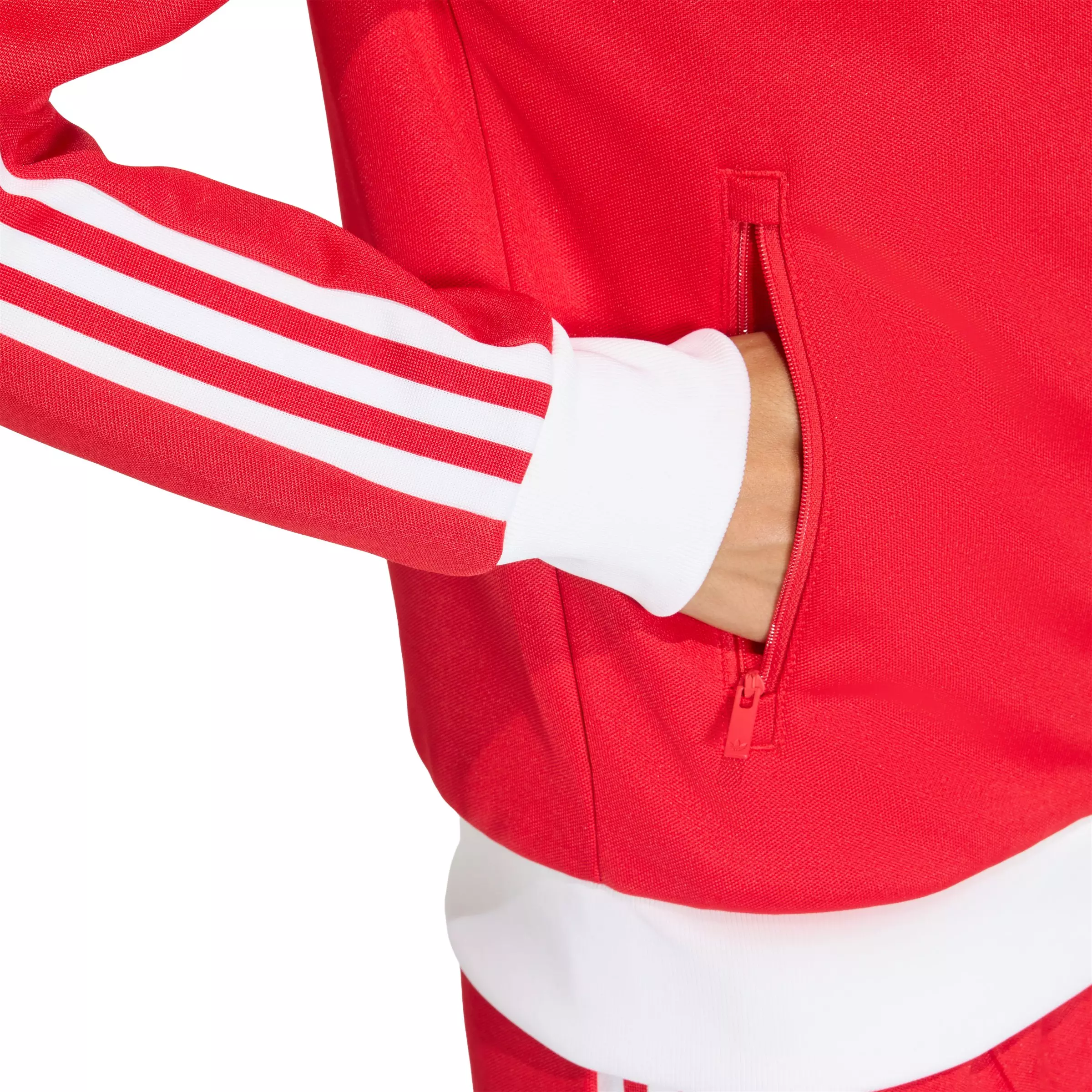 adidas Originals Women's Classic Track Jacket - Red/White - RED/WHITE