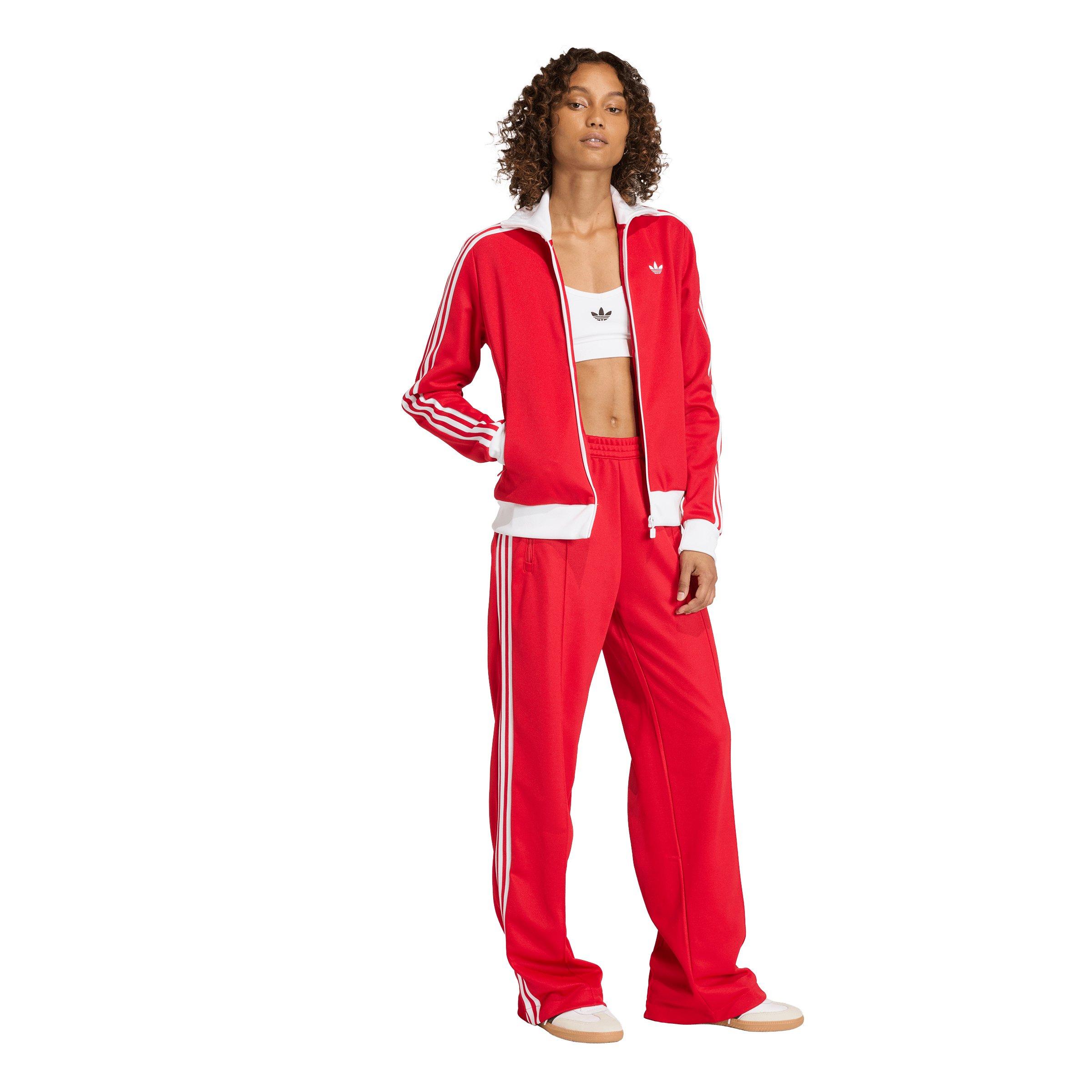 adidas Originals Women's Classic Track Jacket - Red/White - RED/WHITE Thumbnail View 5