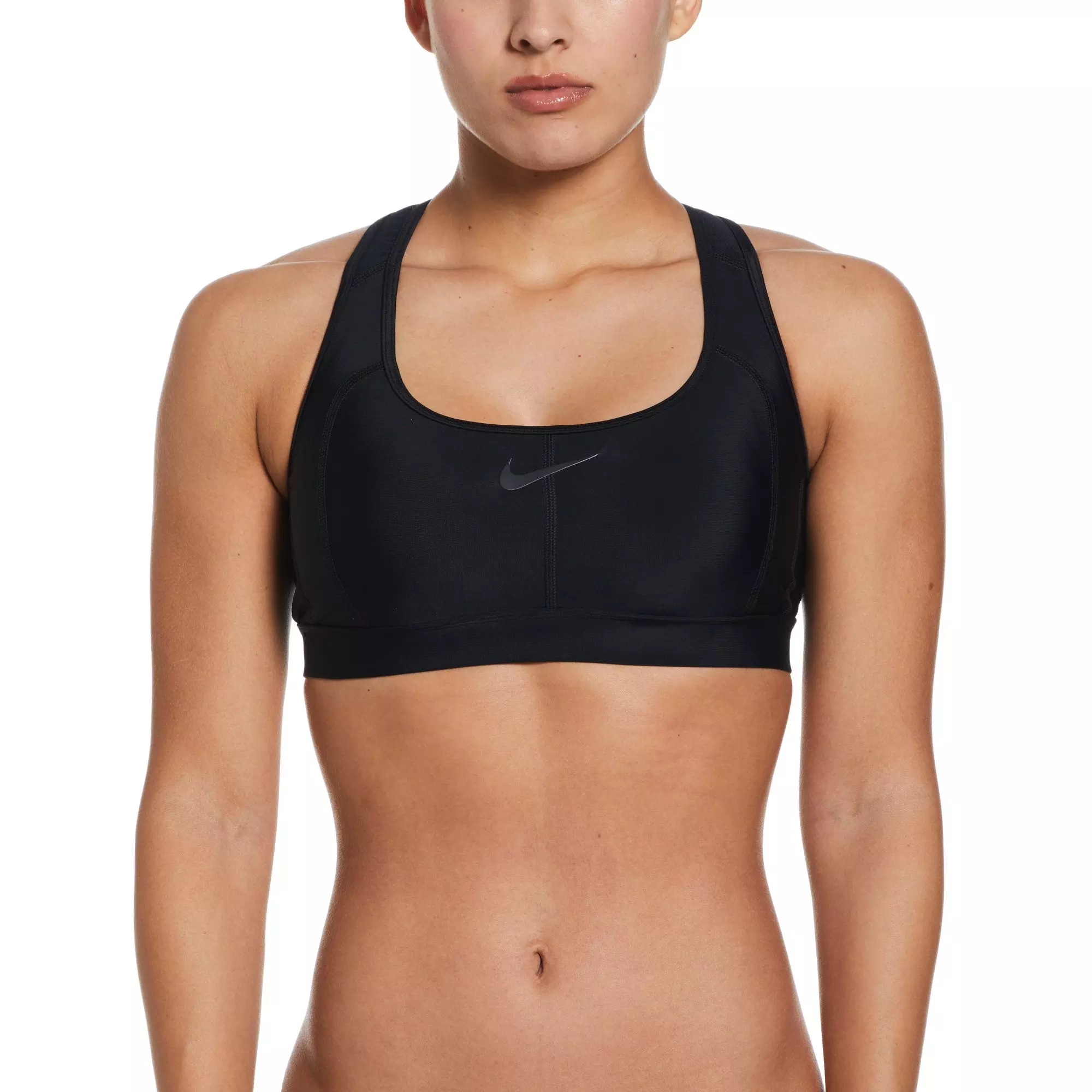 Nike Women's Newbie Crossback Bikini Top-Black - BLACK