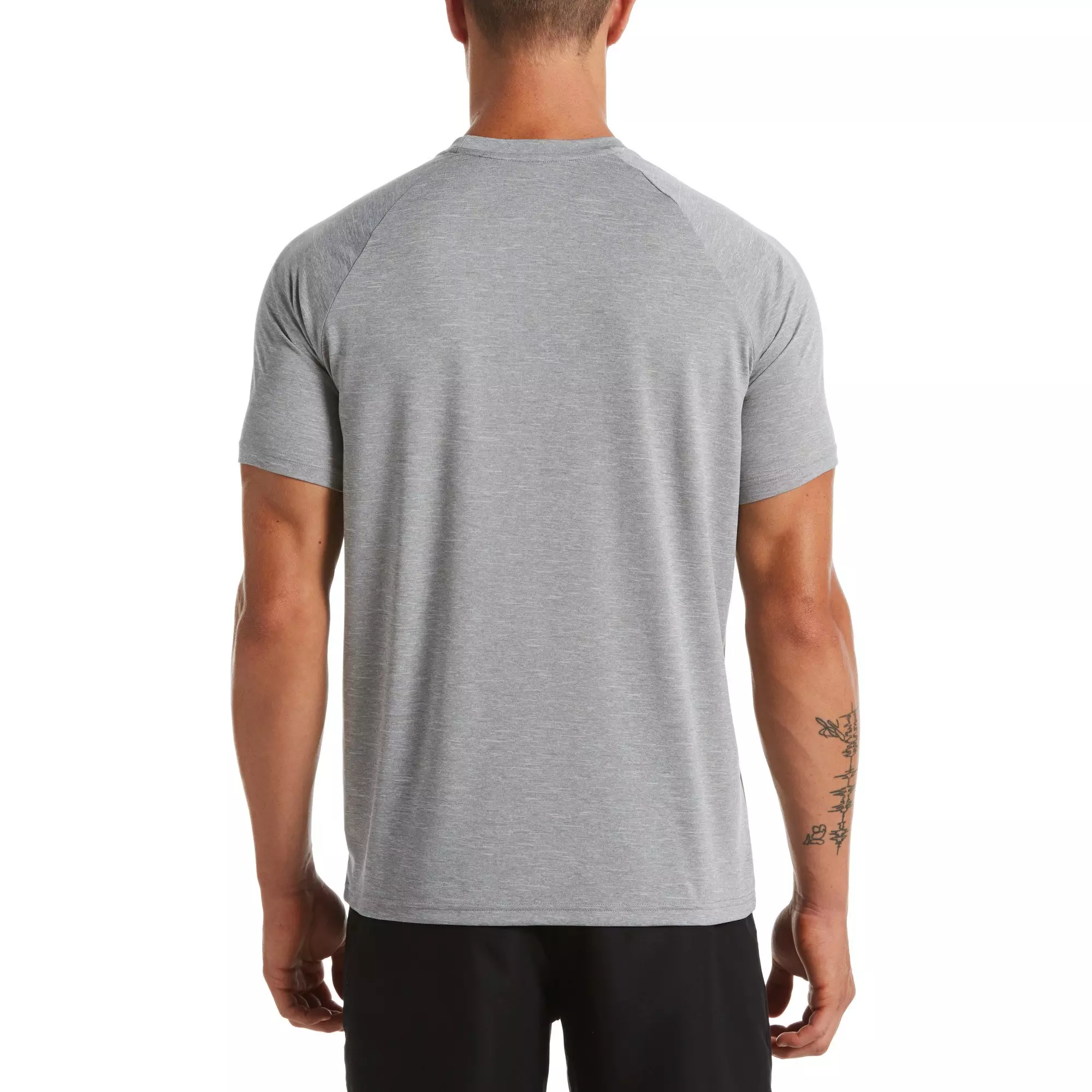 Nike Men's Heather Short Sleeve Hydroguard​ Swim Shirt -Grey - GREY