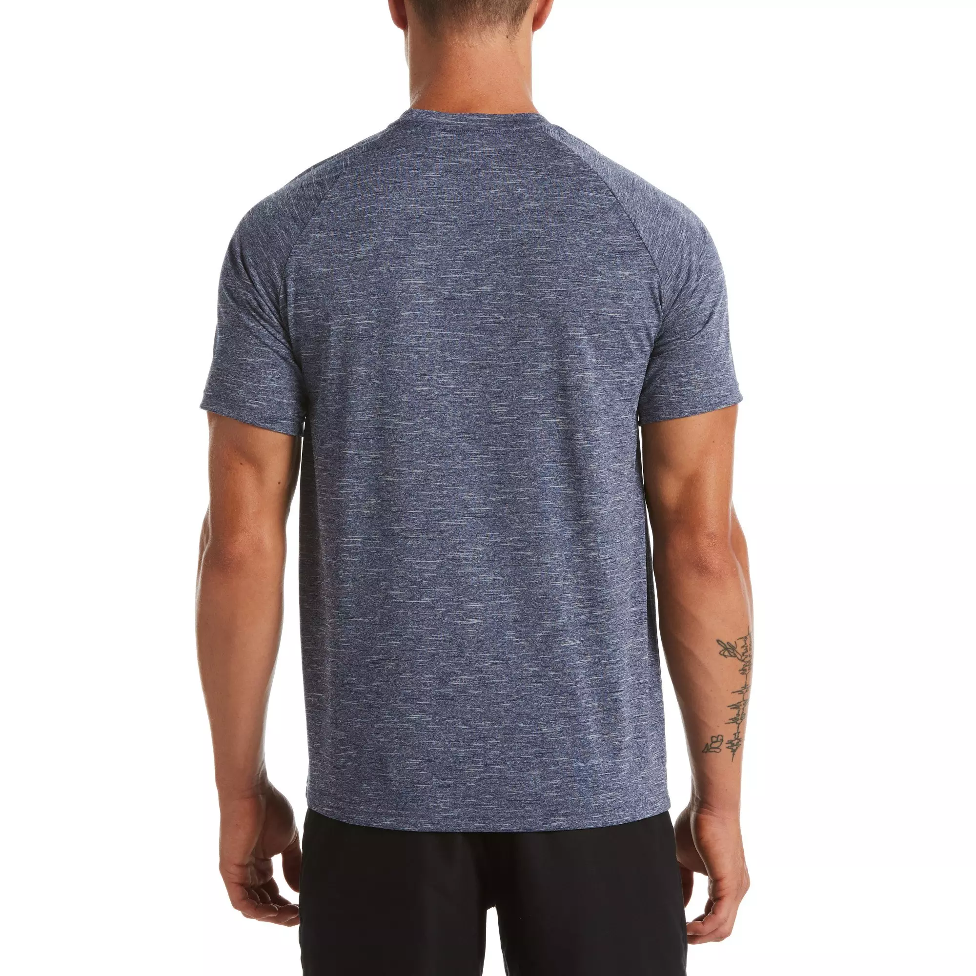 Nike Men's Heather Short Sleeve Hydroguard Swim Shirt - Blue - BLUE