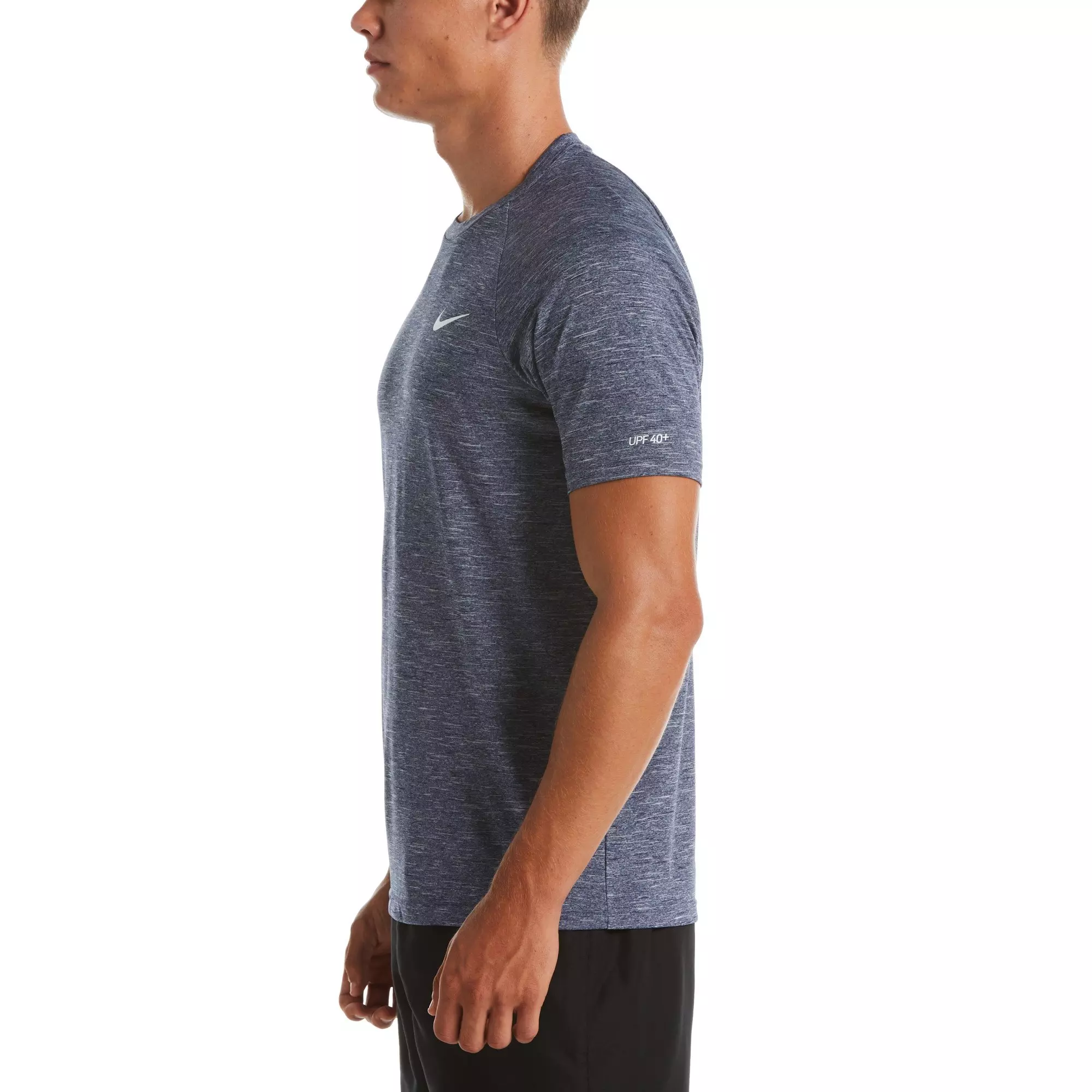 Nike Men's Heather Short Sleeve Hydroguard Swim Shirt - Blue - BLUE