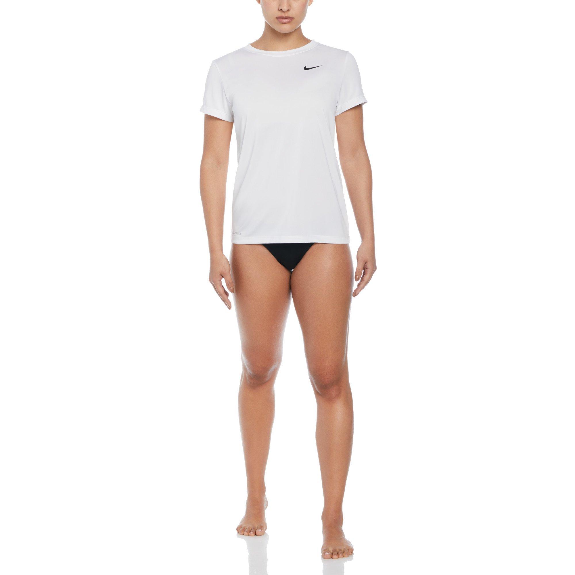 Nike Women's Essential Short Sleeve Hydroguard Top-White - WHITE Thumbnail View 3