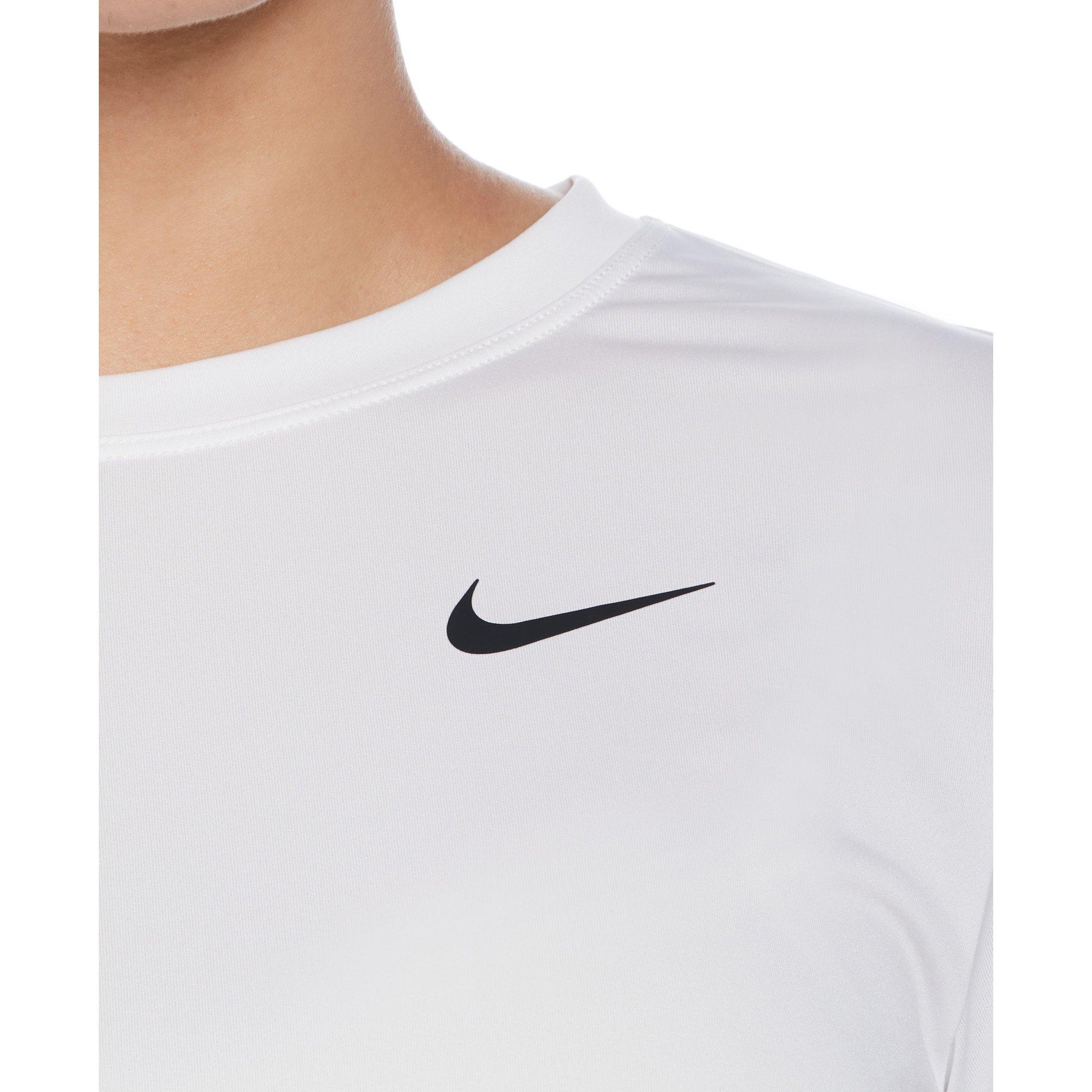 Nike Women's Essential Short Sleeve Hydroguard Top-White - WHITE Thumbnail View 4