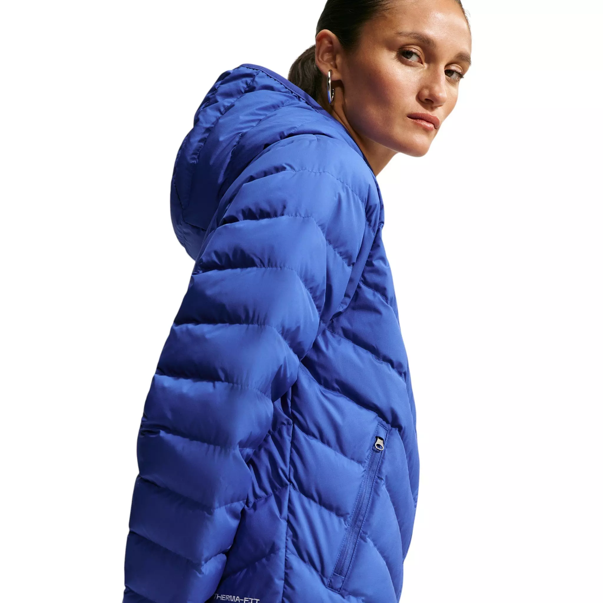 Nike Women's Sportswear Windpuffer Therma-FIT Hooded Down Jacket - Royal - ROYAL