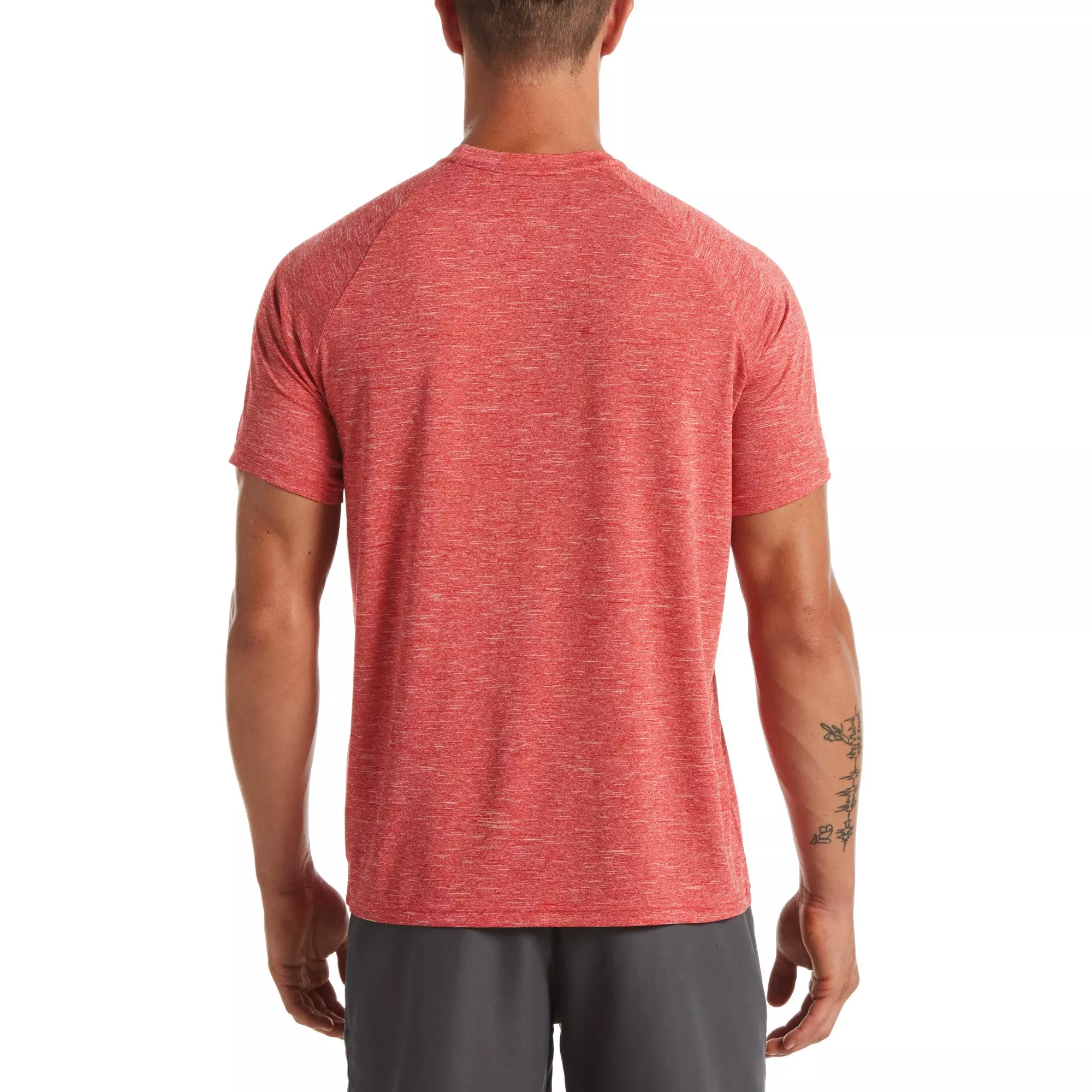 Nike Men's Heather Hydroguard Short Sleeve Top -Red - RED