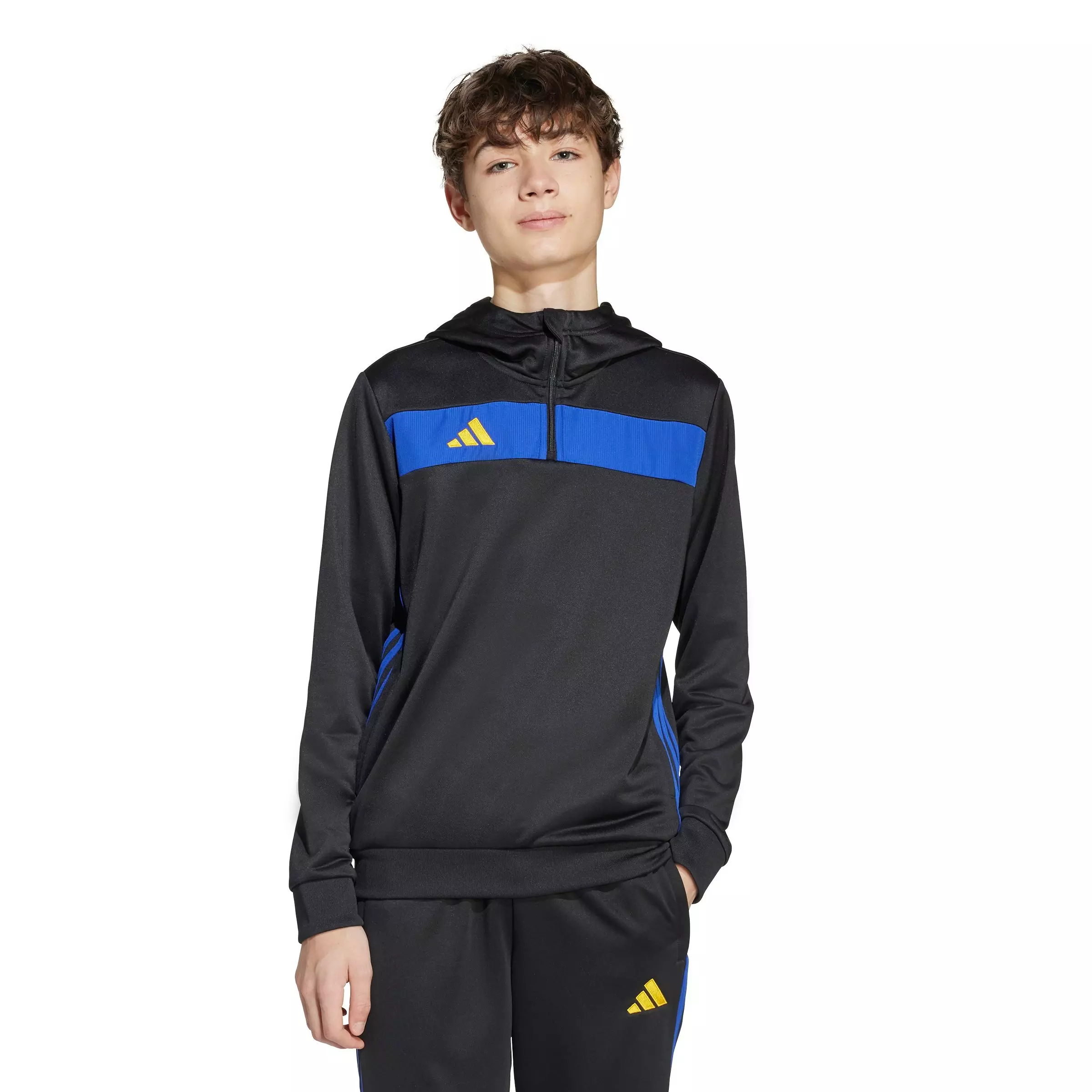 adidas Big Boys' Tiro 25 Essentials Sweat Hoodie - Black - BLACK