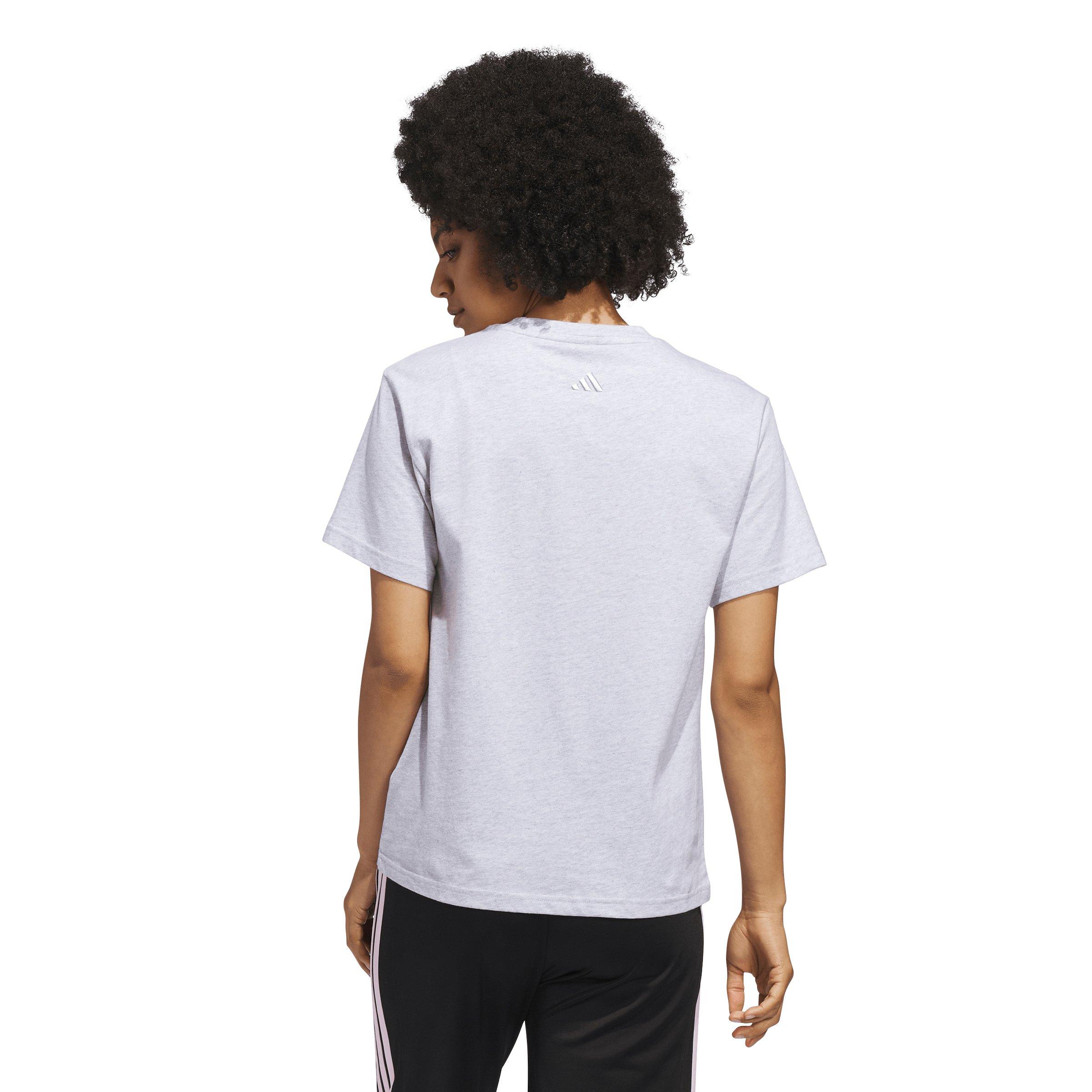 adidas Women's Bow on Linear Logo Graphic T-Shirt - Light Grey - LIGHT GREY Thumbnail View 2