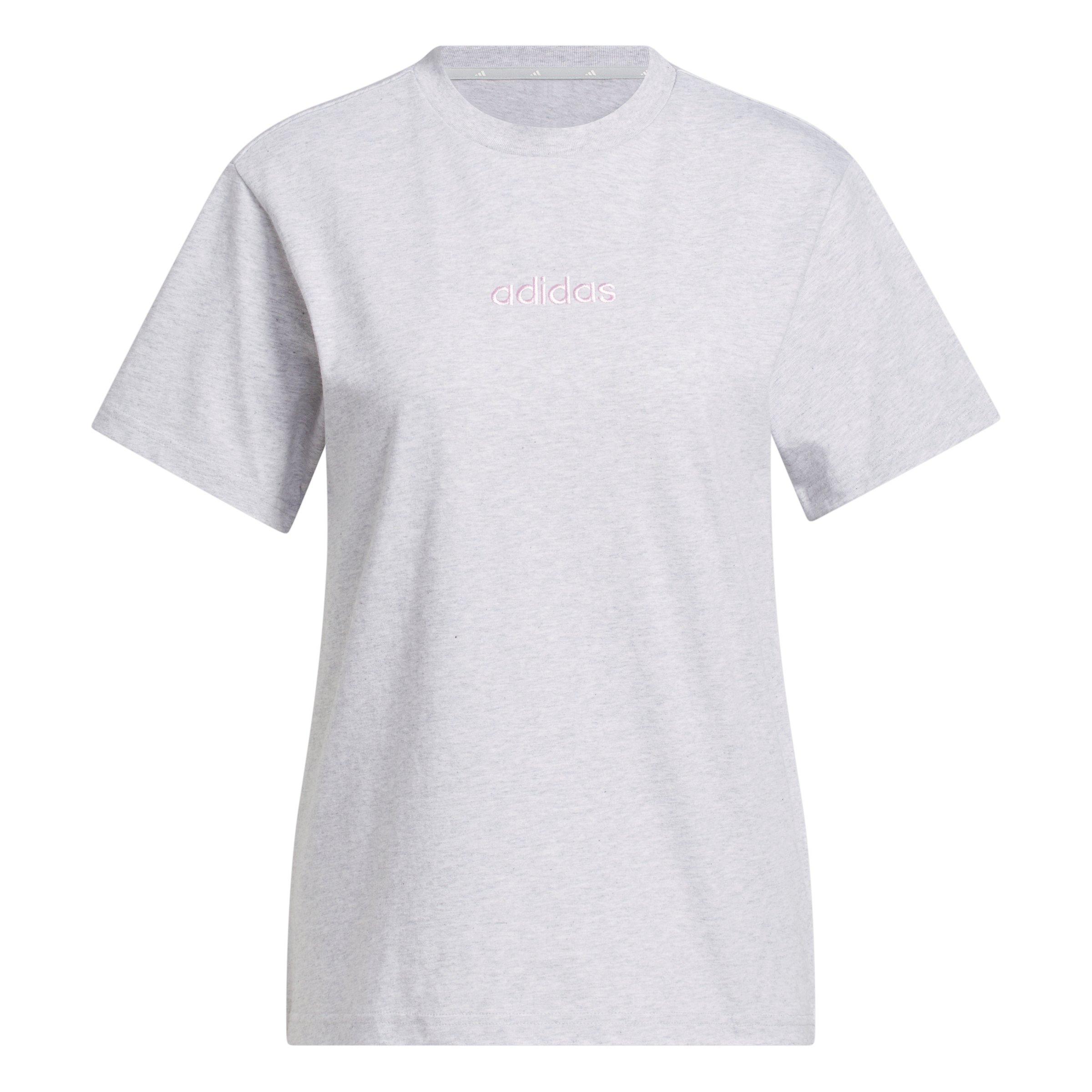 adidas Women's Bow on Linear Logo Graphic T-Shirt - Light Grey - LIGHT GREY Thumbnail View 6