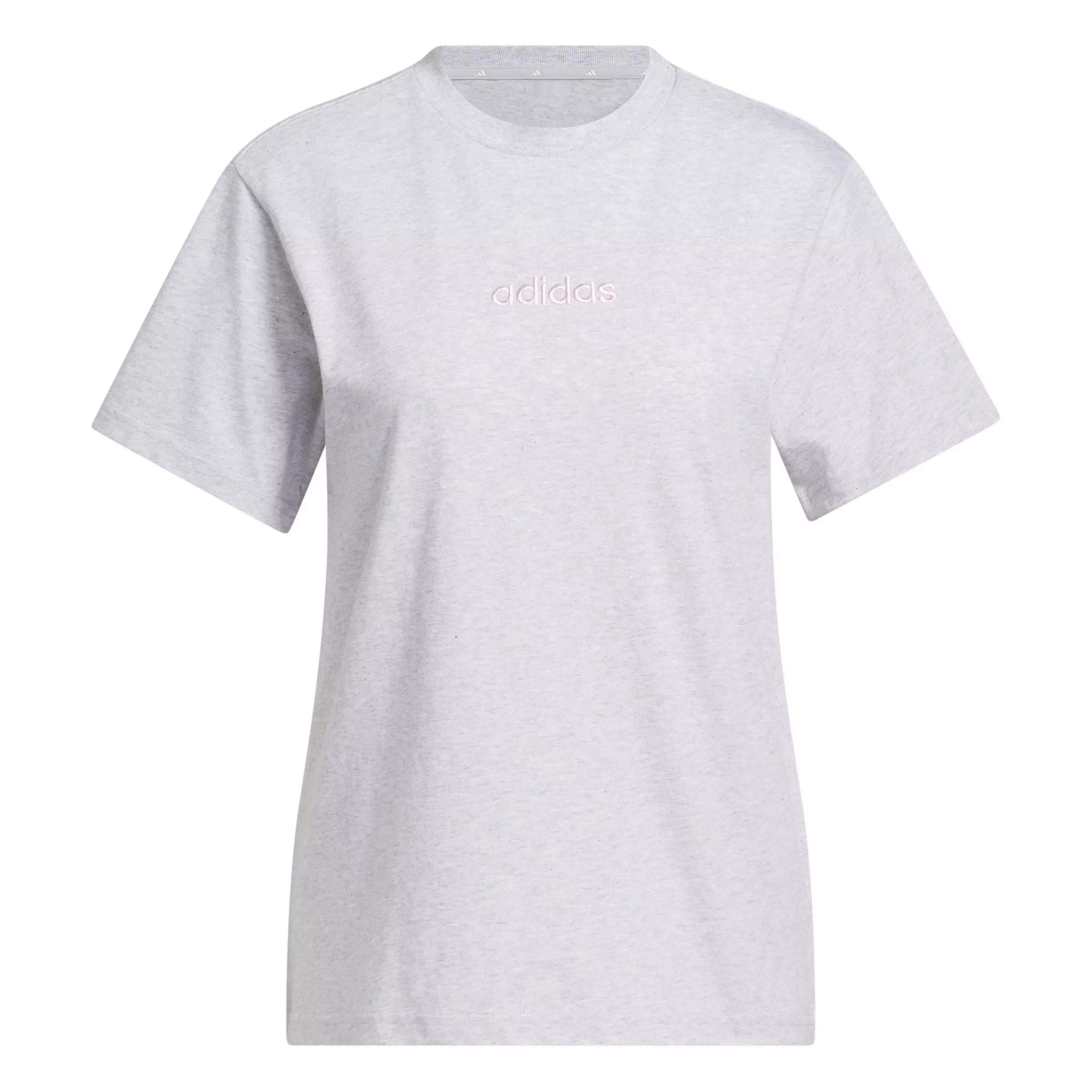 adidas Women's Bow on Linear Logo Graphic T-Shirt - Light Grey - LIGHT GREY