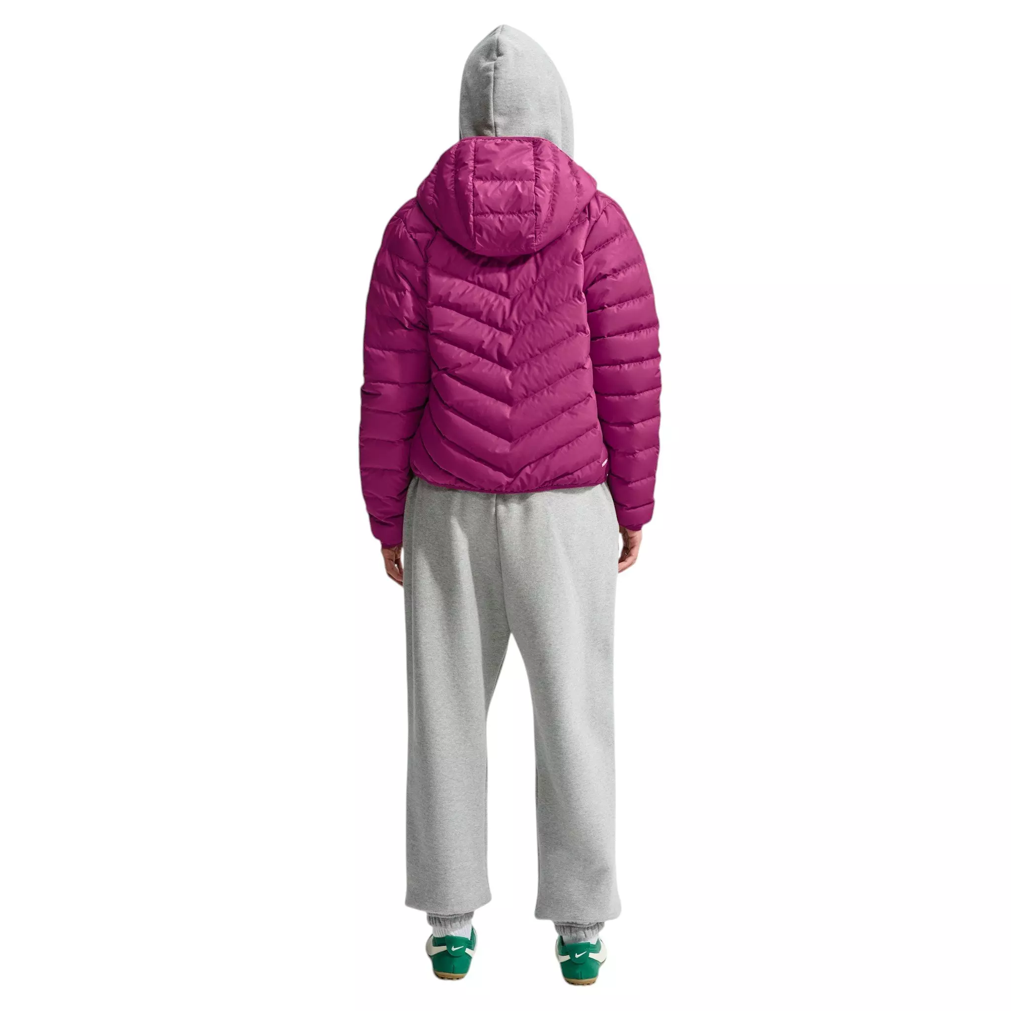 Nike Women's Sportswear Windpuffer Therma-FIT Hooded Down Jacket - Berry - BERRY