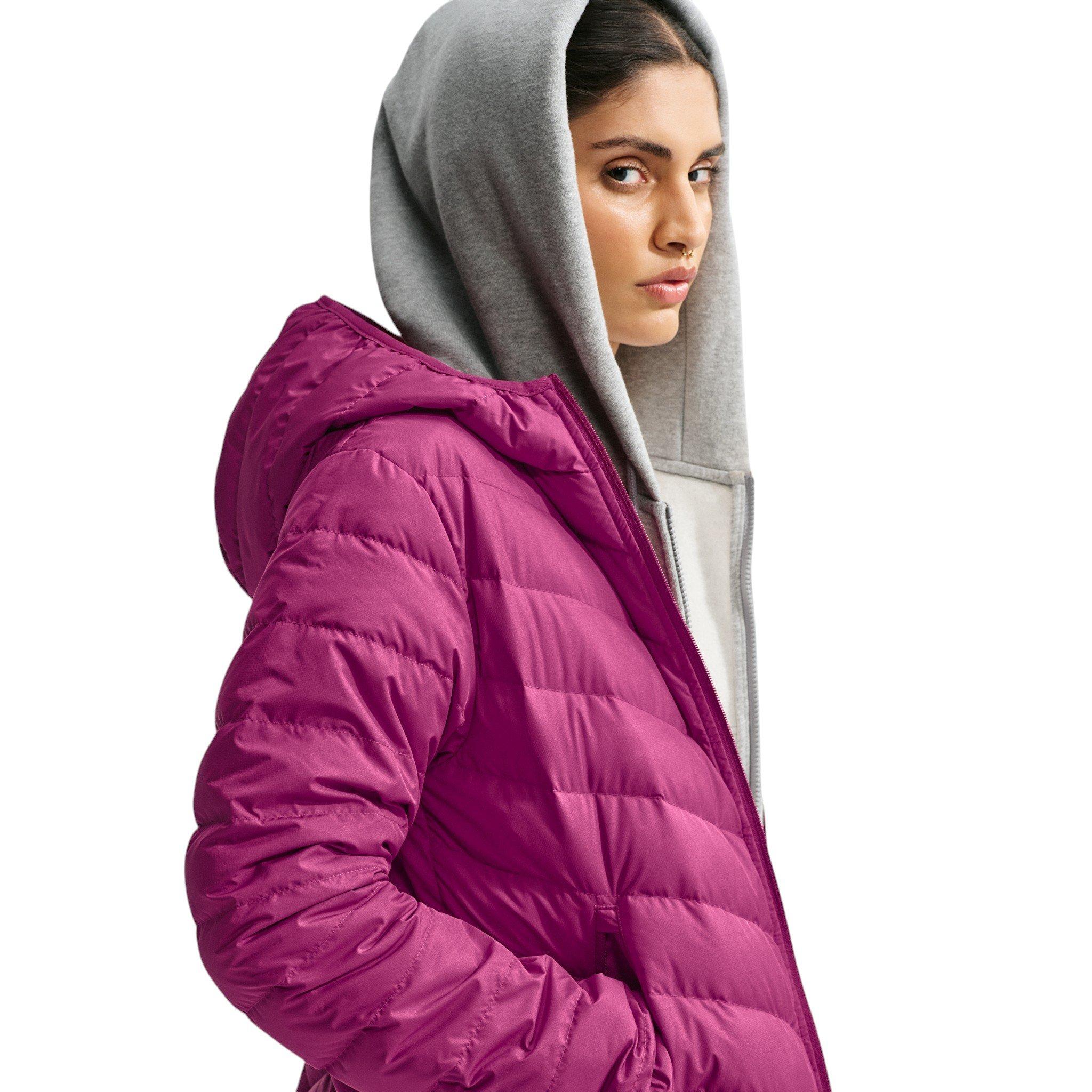 Nike Women's Sportswear Windpuffer Therma-FIT Hooded Down Jacket - Berry - BERRY