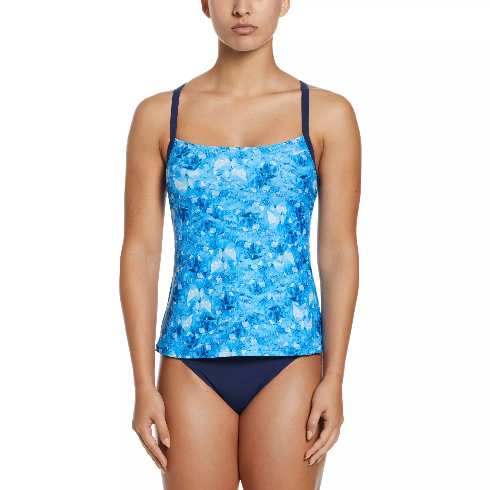 Nike Women's Racerback Tankini Top SE-Blue - BLUE