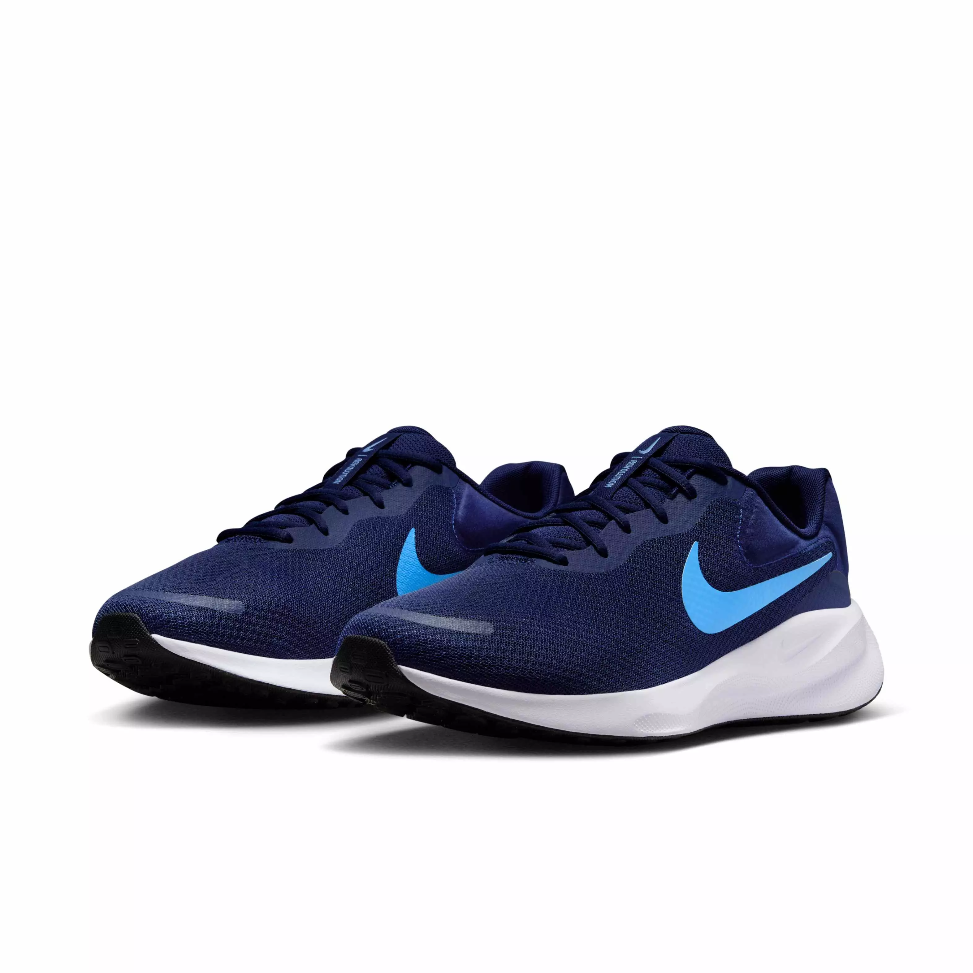 Nike Revolution 7 "Blue Void/White/Black/University Blue" Men's Wide Running Shoe - BLUE/WHITE/BLACK