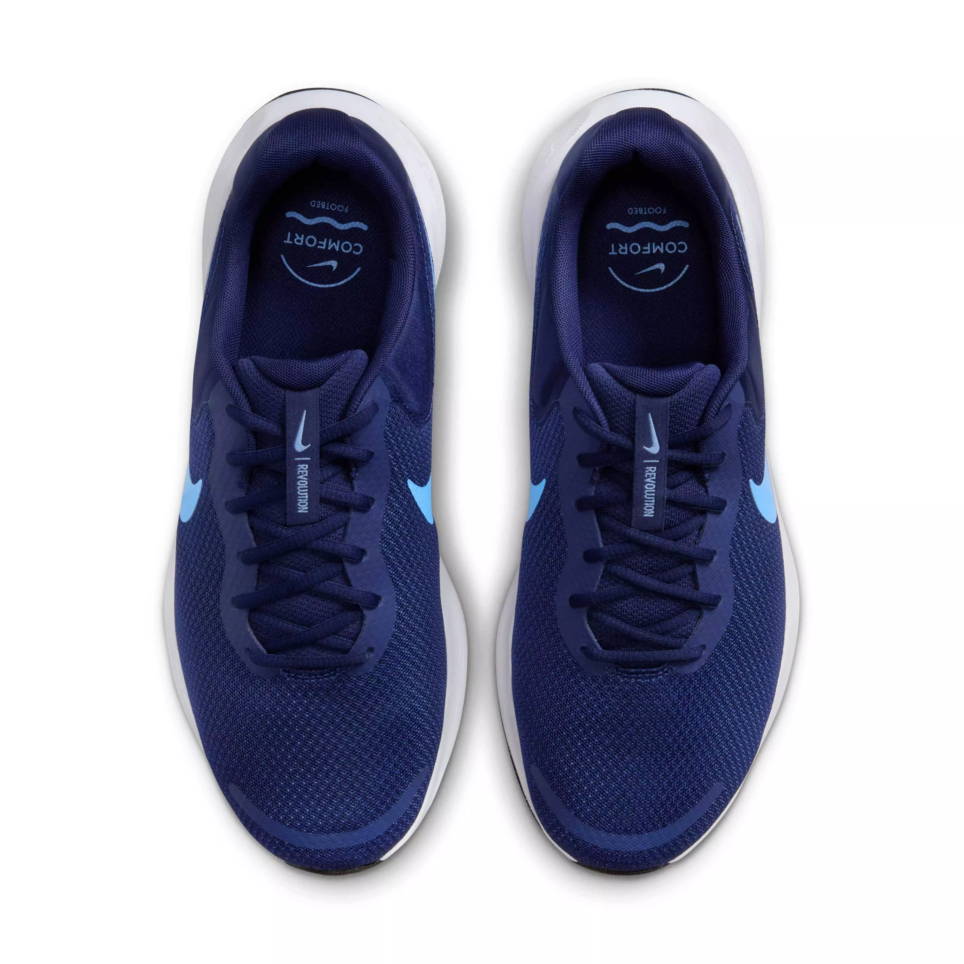 Nike Revolution 7 "Blue Void/White/Black/University Blue" Men's Wide Running Shoe - BLUE/WHITE/BLACK