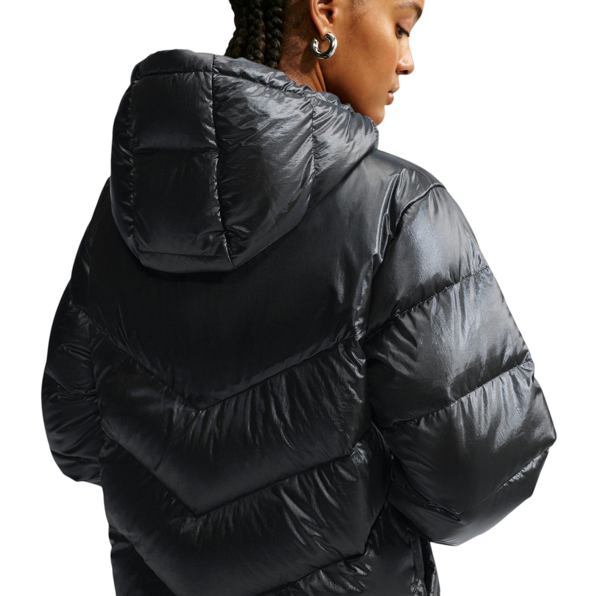 Nike Women's Loose Storm-FIT Hooded Down Jacket - Black/Off-White - BLACK/OFF-WHITE