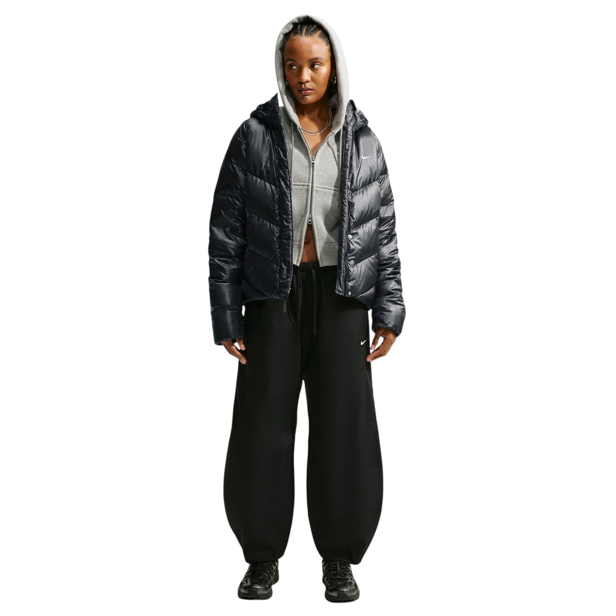 Nike Women's Loose Storm-FIT Hooded Down Jacket - Black/Off-White - BLACK/OFF-WHITE