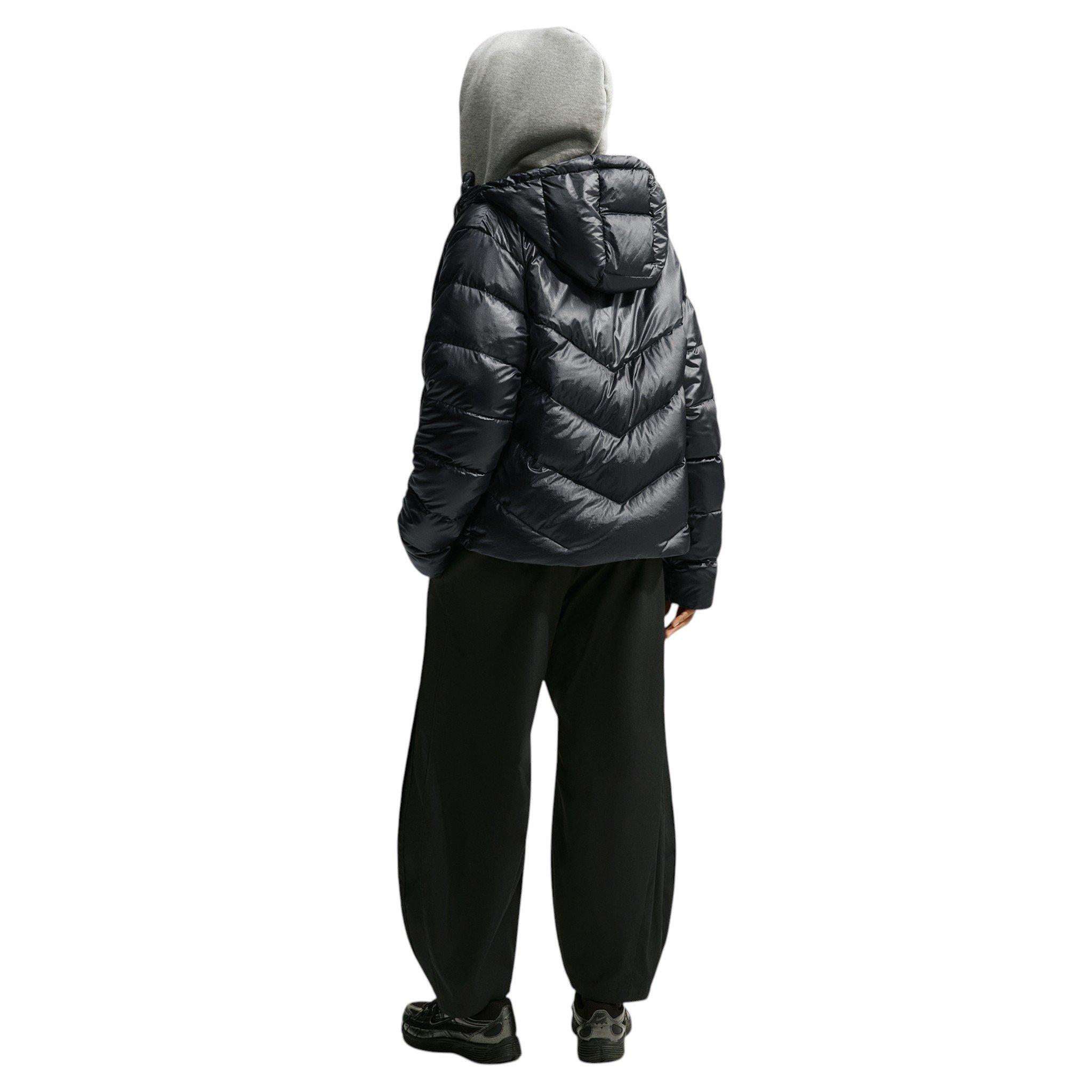 Nike Women's Loose Storm-FIT Hooded Down Jacket - Black/Off-White - BLACK/OFF-WHITE