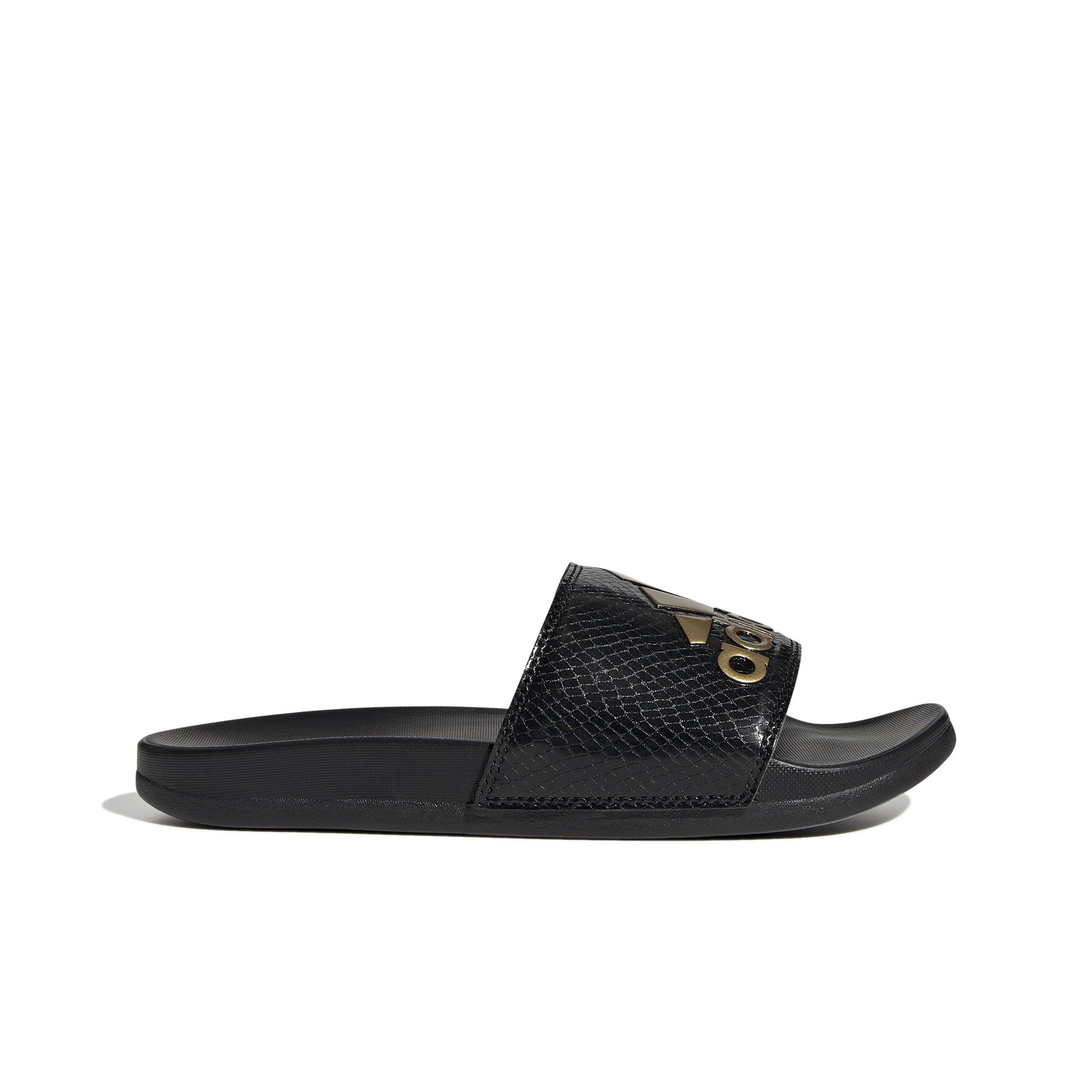 adidas Adilette Comfort "Core Black/Gold Metallic/Core Black" Women's Slide - BLACK Thumbnail View 1