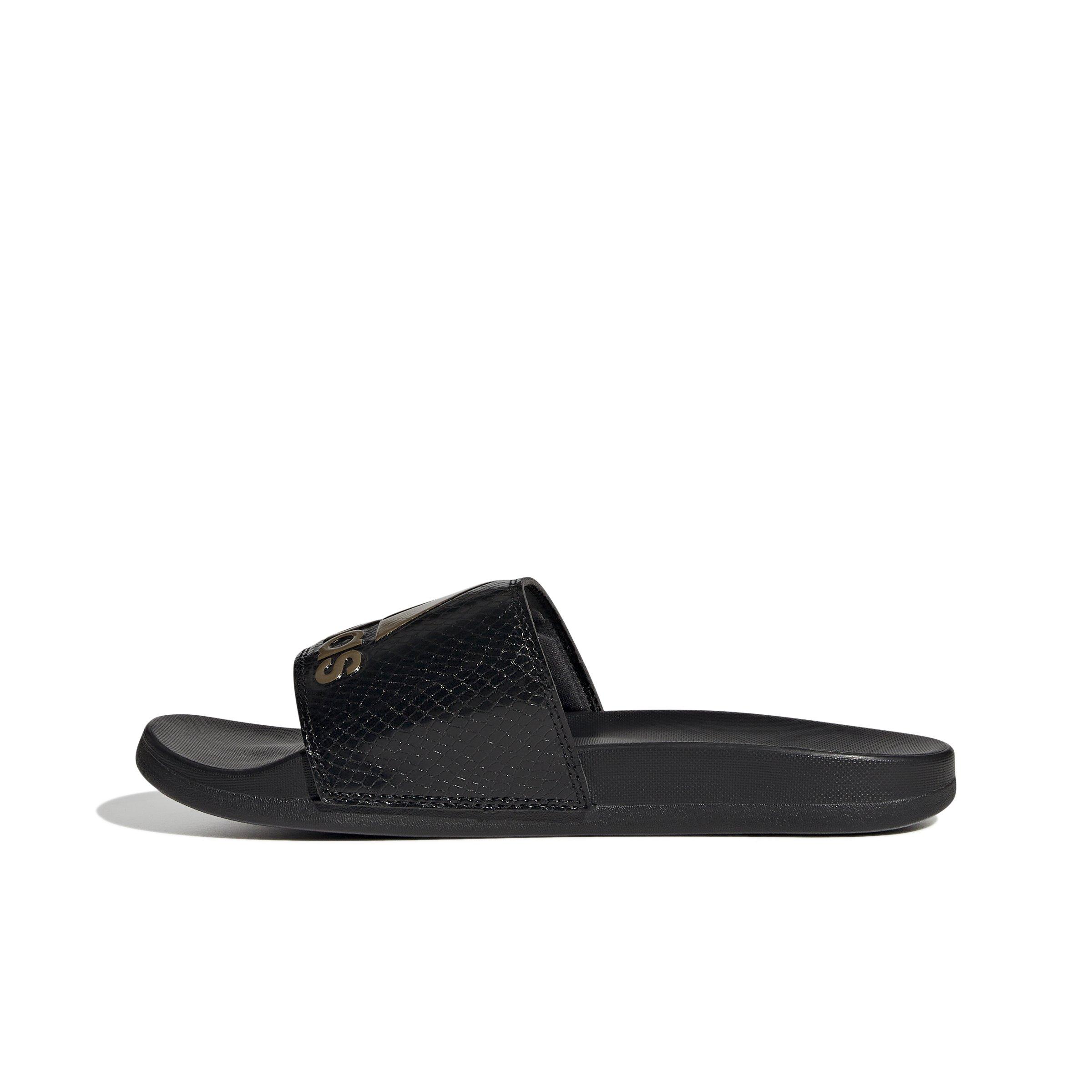 adidas Adilette Comfort "Core Black/Gold Metallic/Core Black" Women's Slide - BLACK Thumbnail View 2