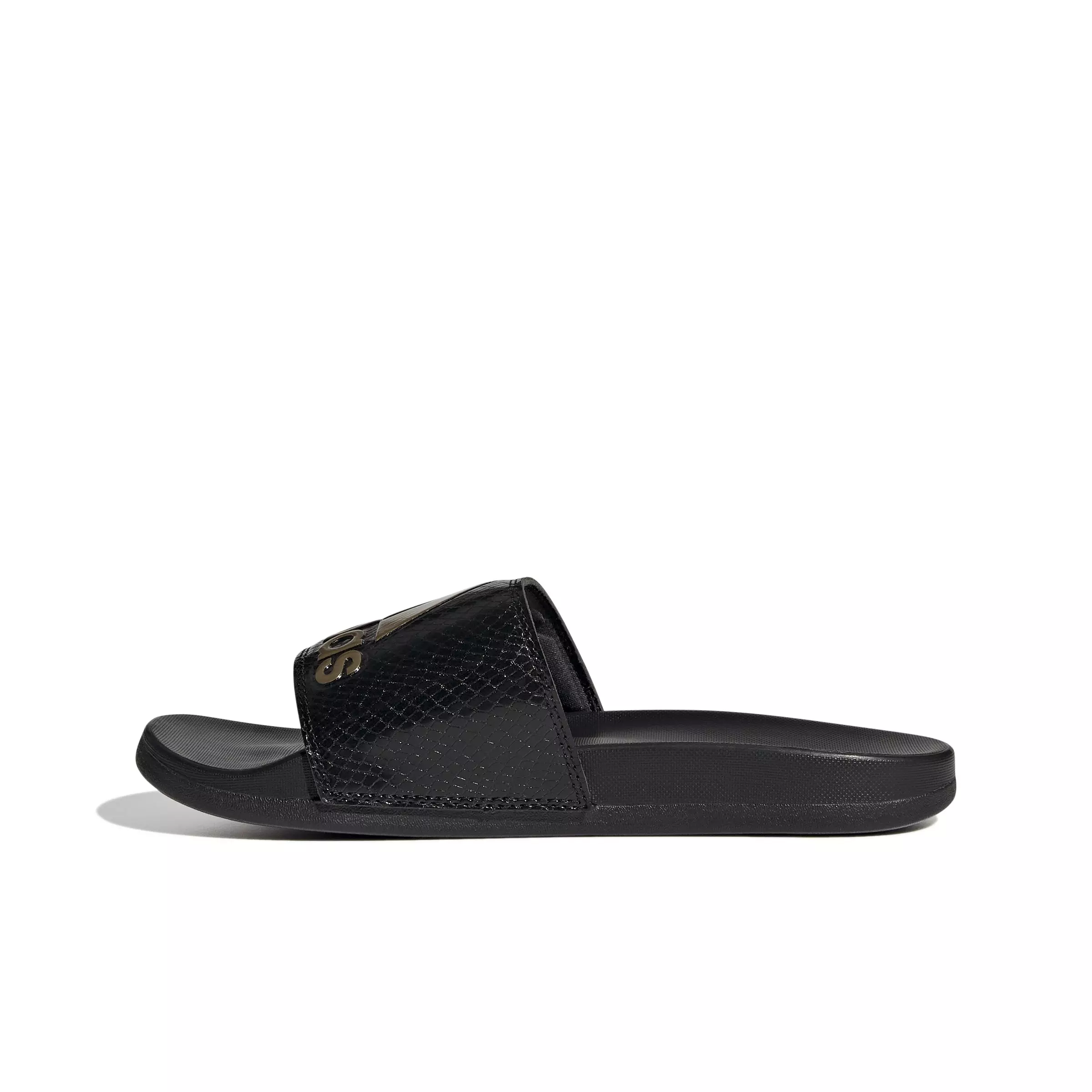 adidas Adilette Comfort "Core Black/Gold Metallic/Core Black" Women's Slide - BLACK