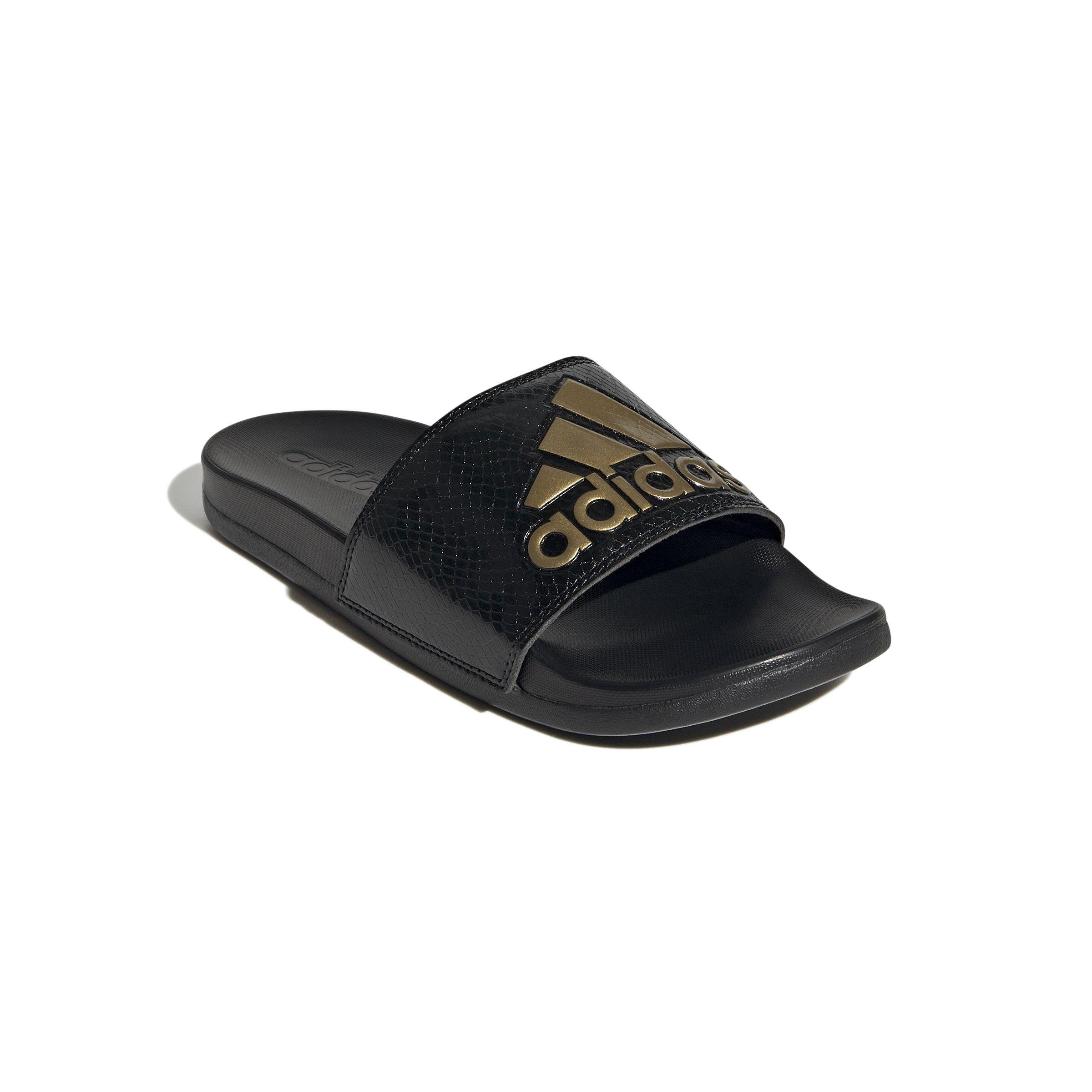 adidas Adilette Comfort "Core Black/Gold Metallic/Core Black" Women's Slide - BLACK Thumbnail View 3