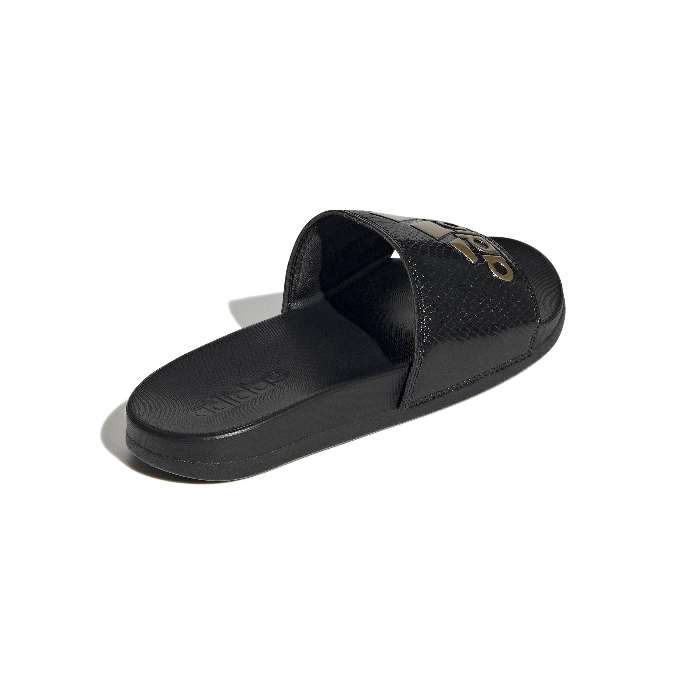 adidas Adilette Comfort "Core Black/Gold Metallic/Core Black" Women's Slide - BLACK Thumbnail View 4
