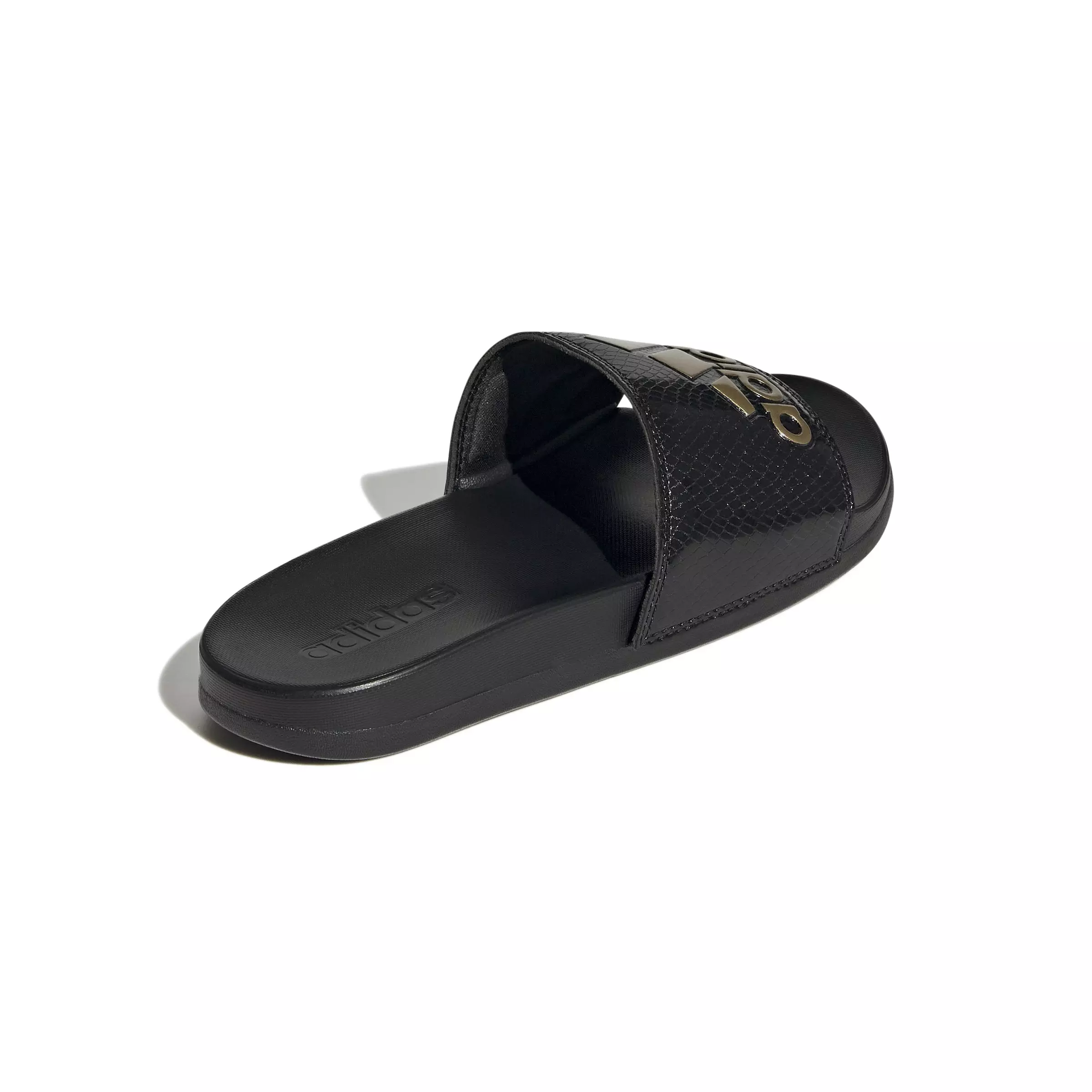 adidas Adilette Comfort "Core Black/Gold Metallic/Core Black" Women's Slide - BLACK