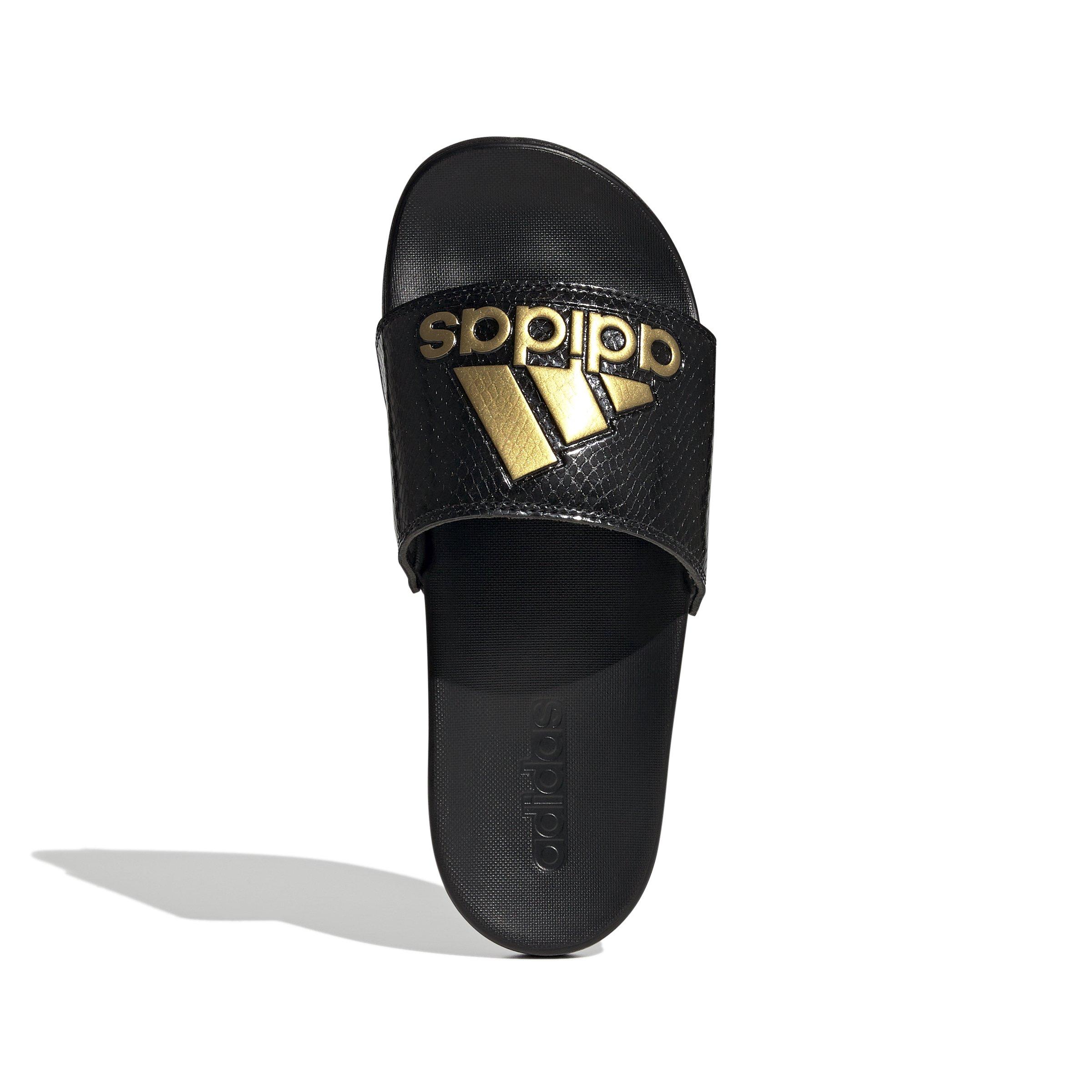 adidas Adilette Comfort "Core Black/Gold Metallic/Core Black" Women's Slide - BLACK Thumbnail View 5
