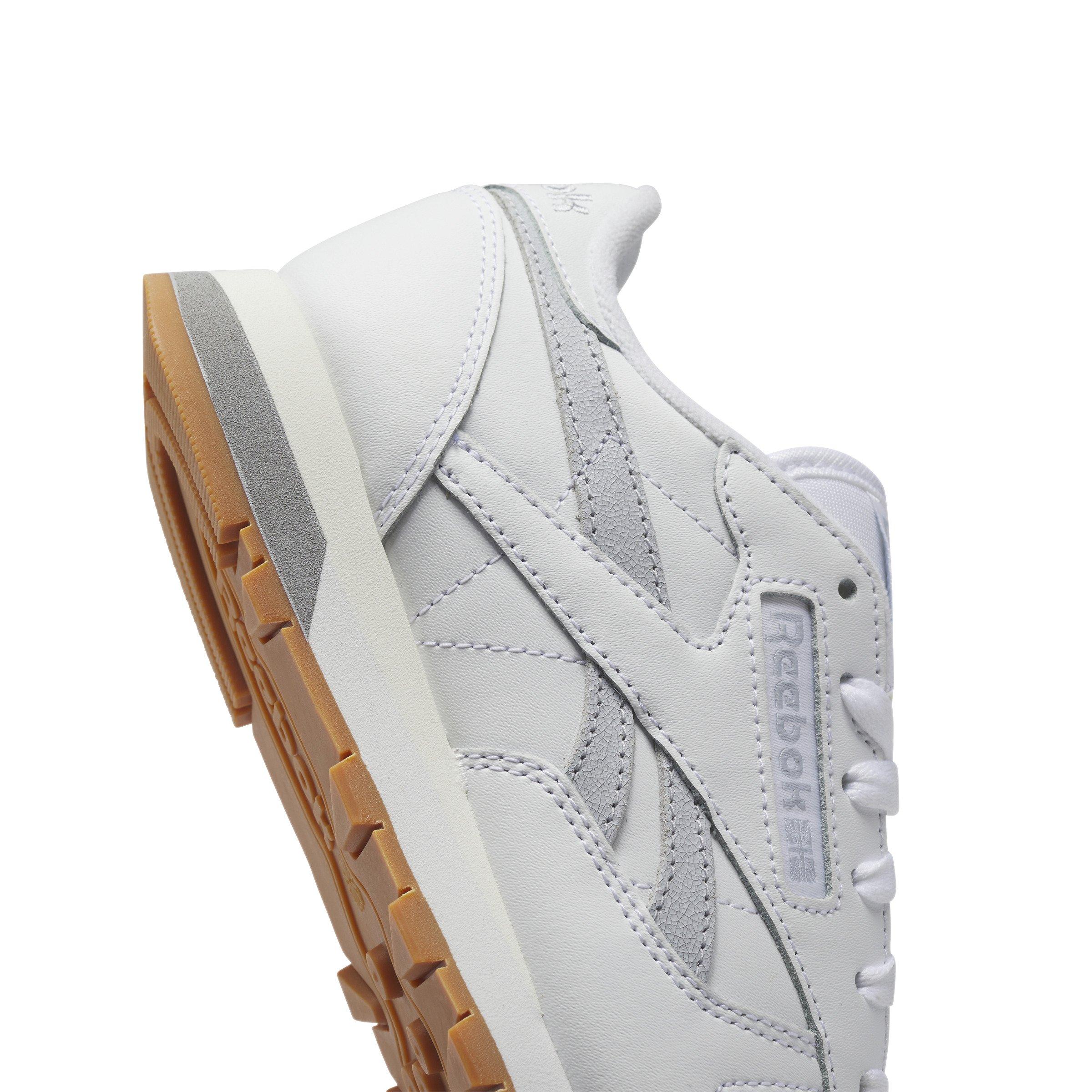 Reebok Classic Leather "Ftwr White/Grey/Gum" Women's Shoe - WHITE/GREY Thumbnail View 7