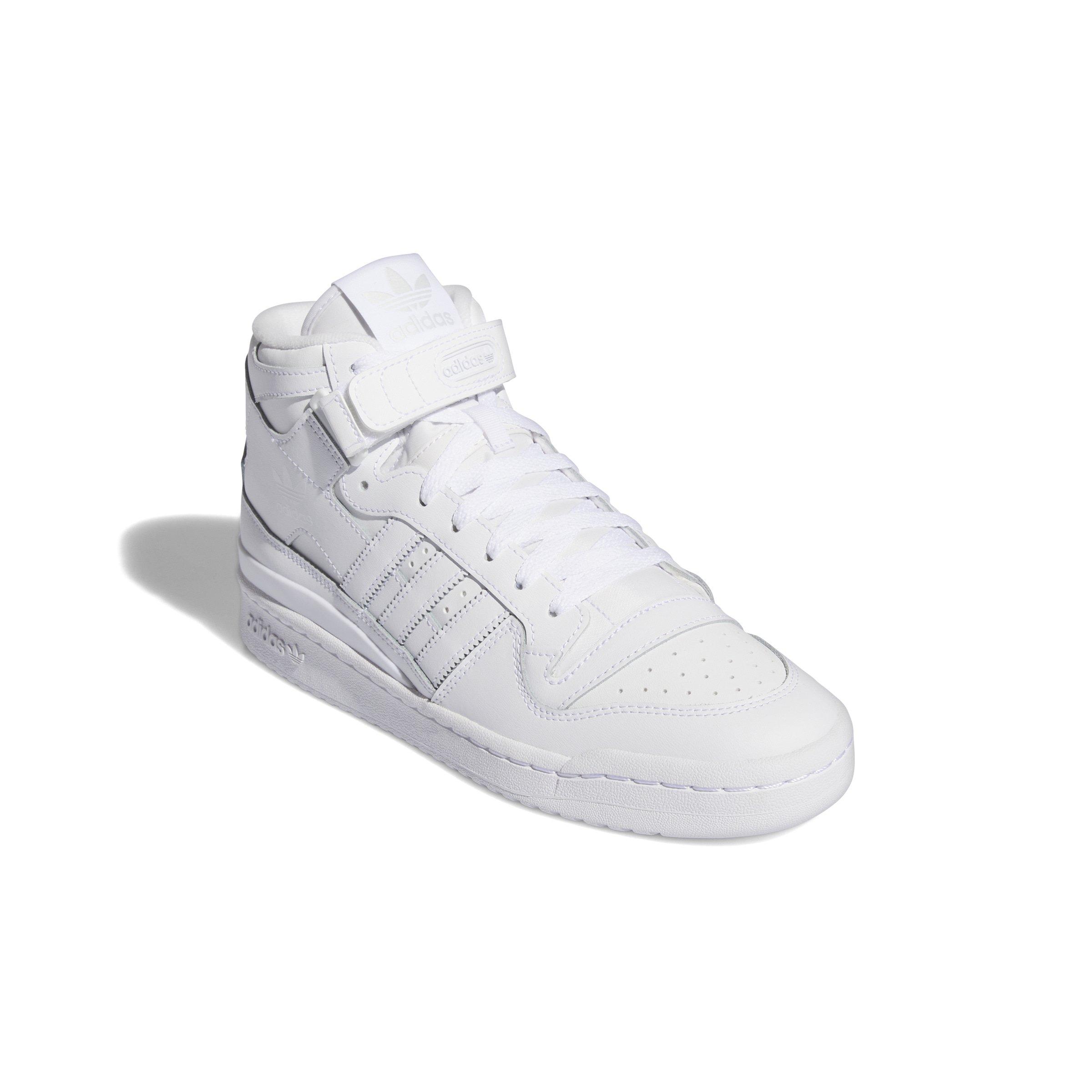 adidas Forum Mid "Ftwr White/Crystal White/Ftwr White" Men's Shoe - WHITE/WHITE/WHITE Thumbnail View 3