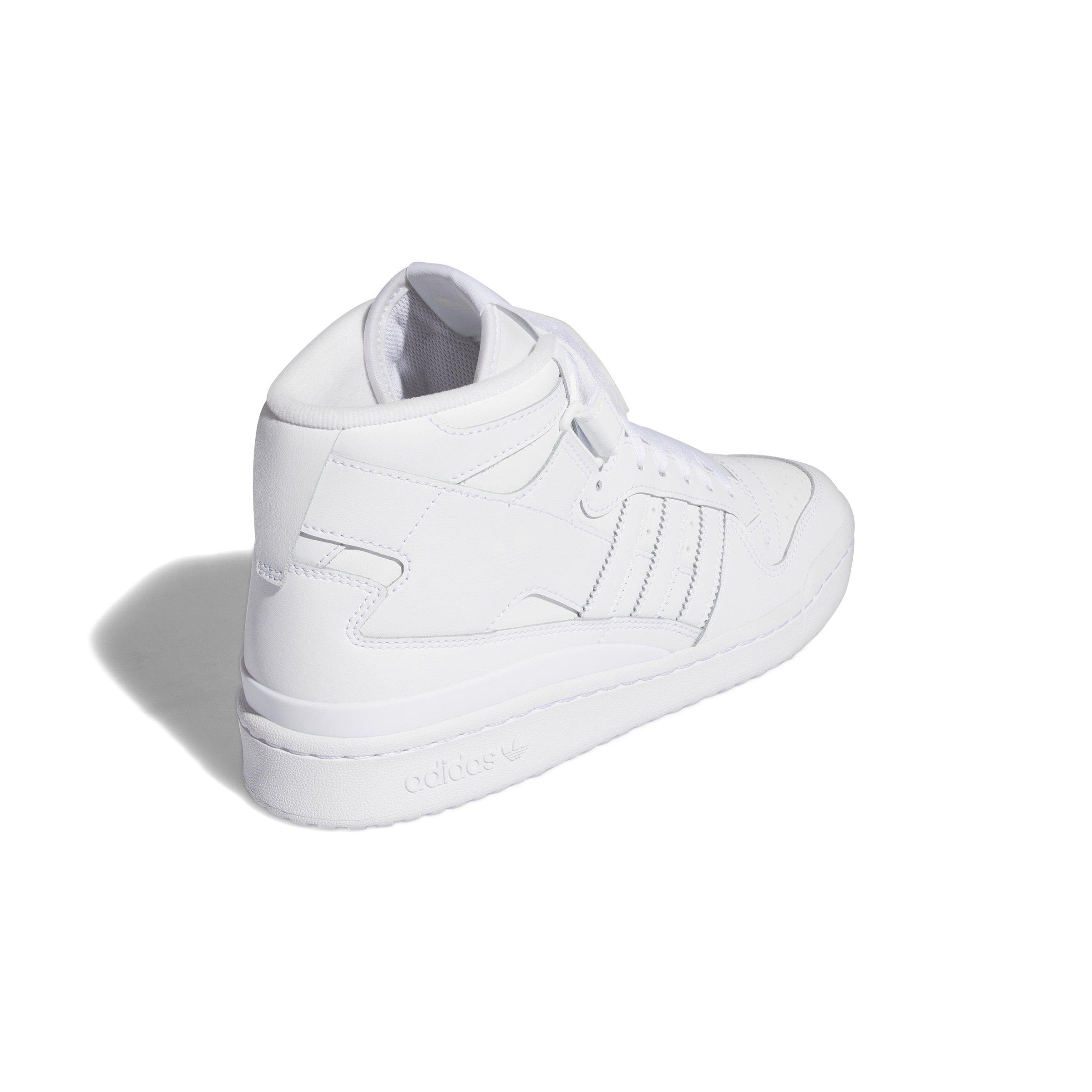 adidas Forum Mid "Ftwr White/Crystal White/Ftwr White" Men's Shoe - WHITE/WHITE/WHITE Thumbnail View 4