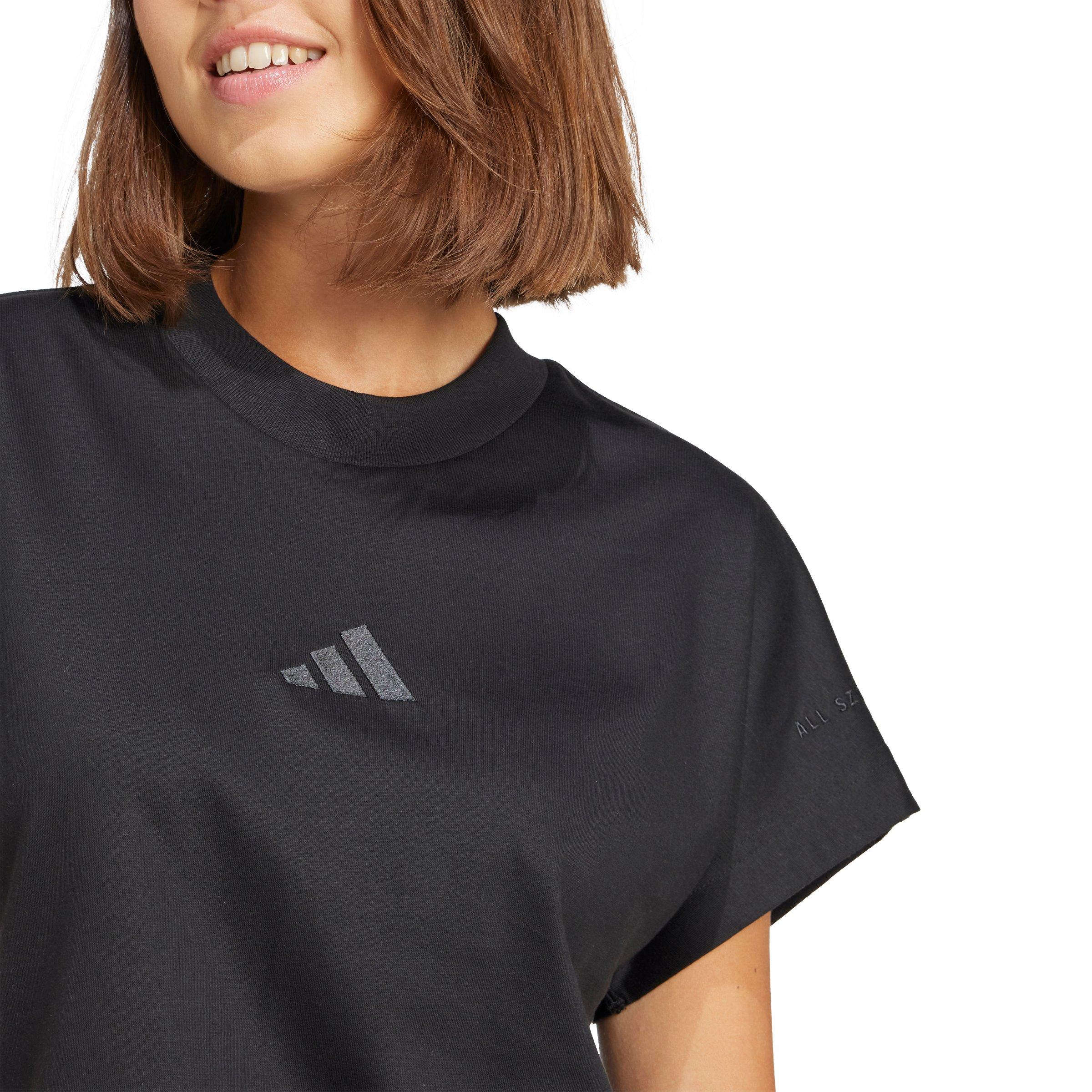 adidas Women's ALL SZN T-Shirt - Black - BLACK Thumbnail View 4