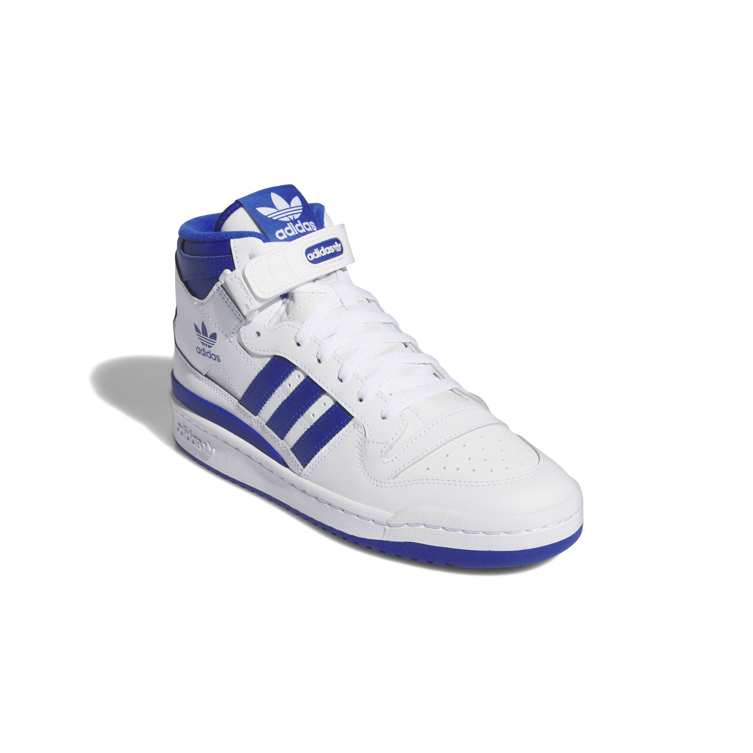 adidas Forum Mid "Ftwr White/Team Royal Blue/Ftwr White" Men's Shoe - WHITE/ROYAL/WHITE Thumbnail View 3