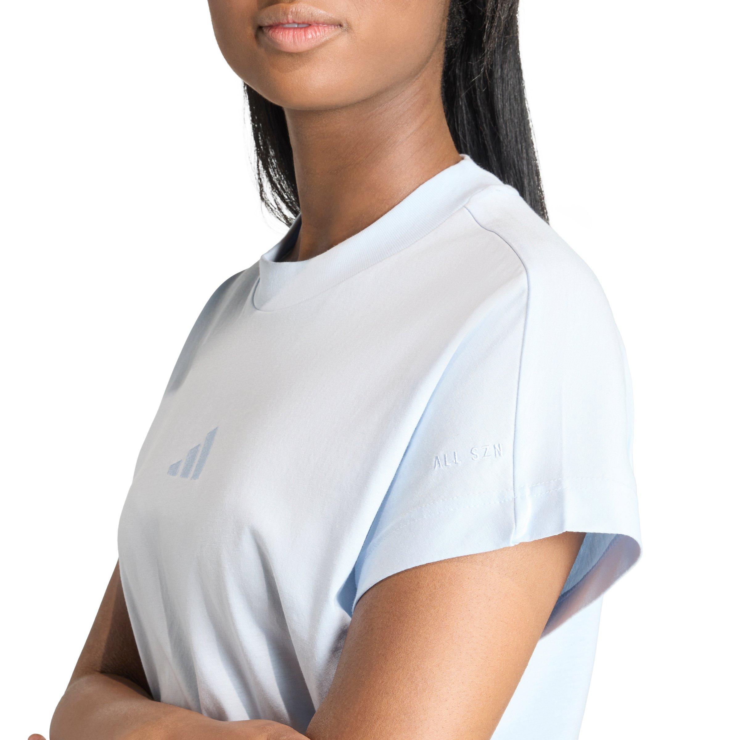 adidas Women's ALL SZN T-Shirt - Light Blue - LIGHT BLUE Thumbnail View 4