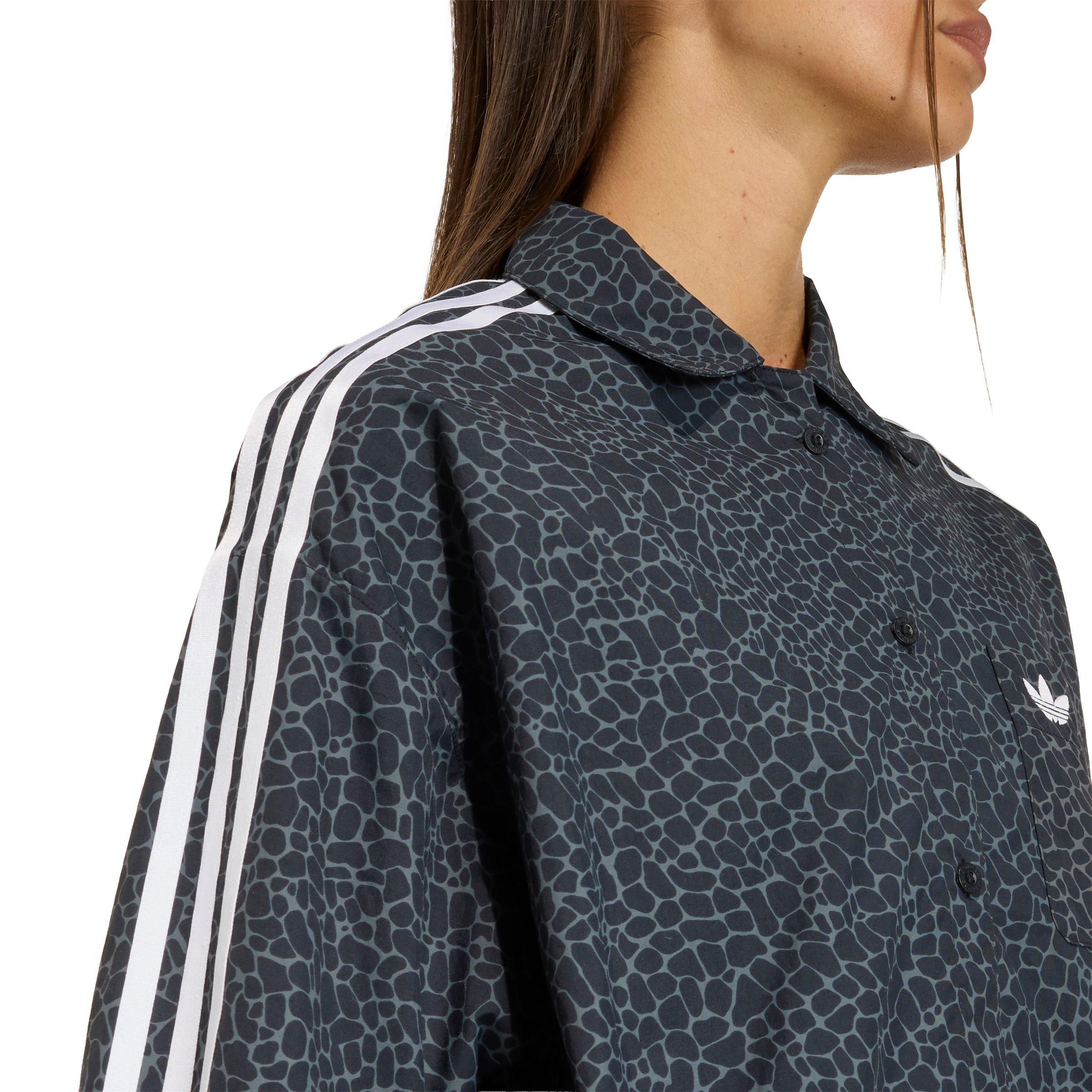 adidas Originals Women's AOP Short Sleeve Shirt - Black - BLACK Thumbnail View 4