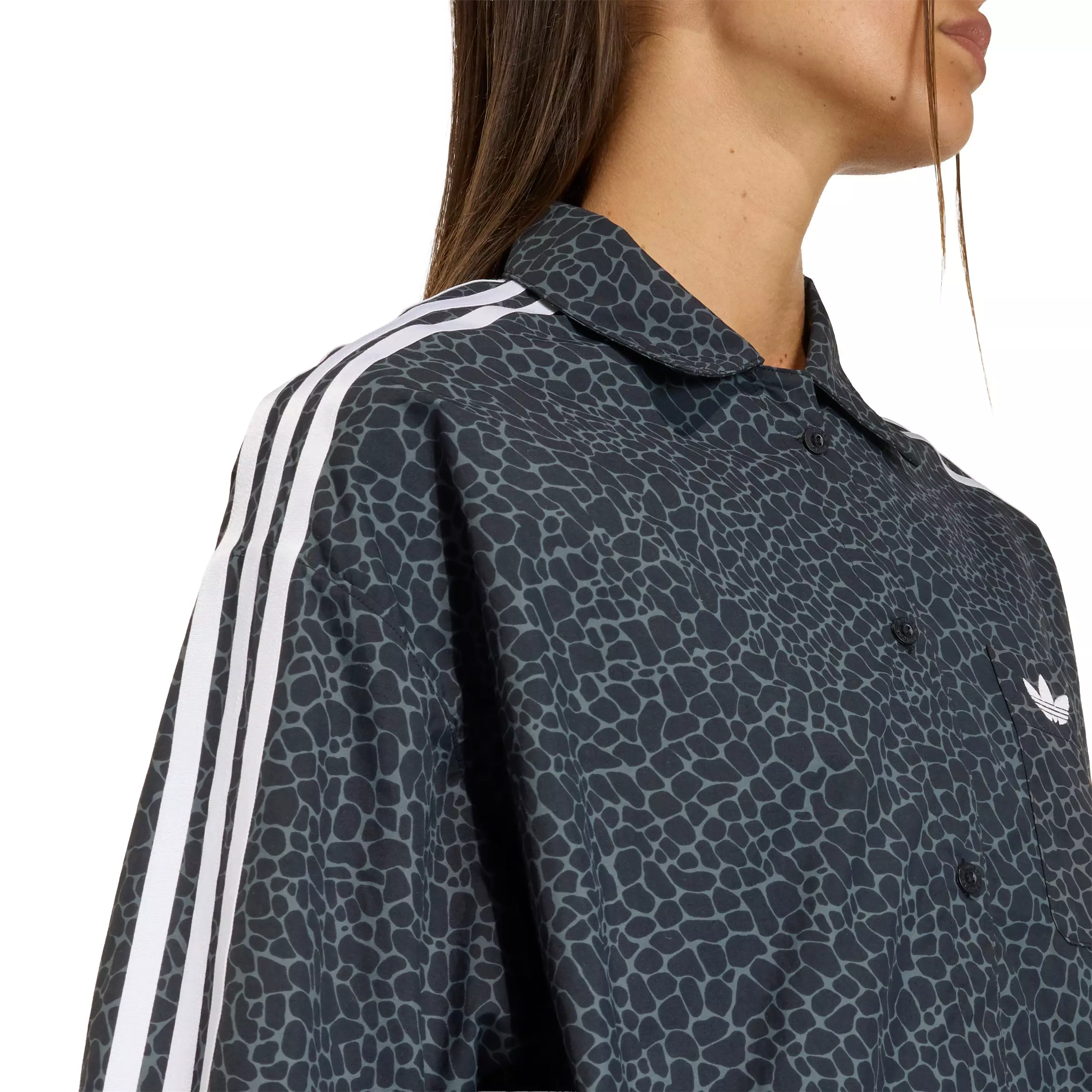 adidas Originals Women's AOP Short Sleeve Shirt -Black - BLACK