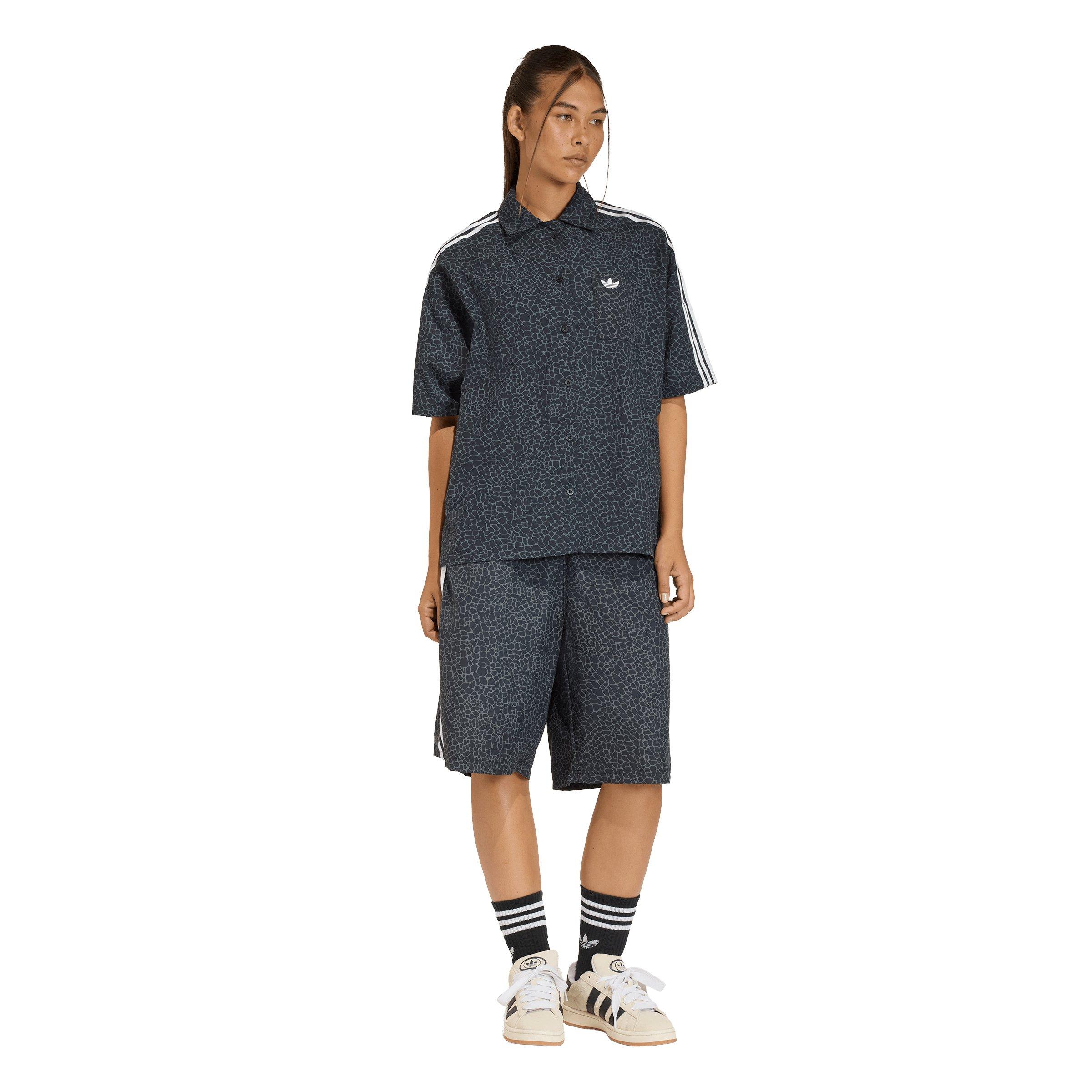 adidas Originals Women's AOP Short Sleeve Shirt -Black - BLACK Thumbnail View 5