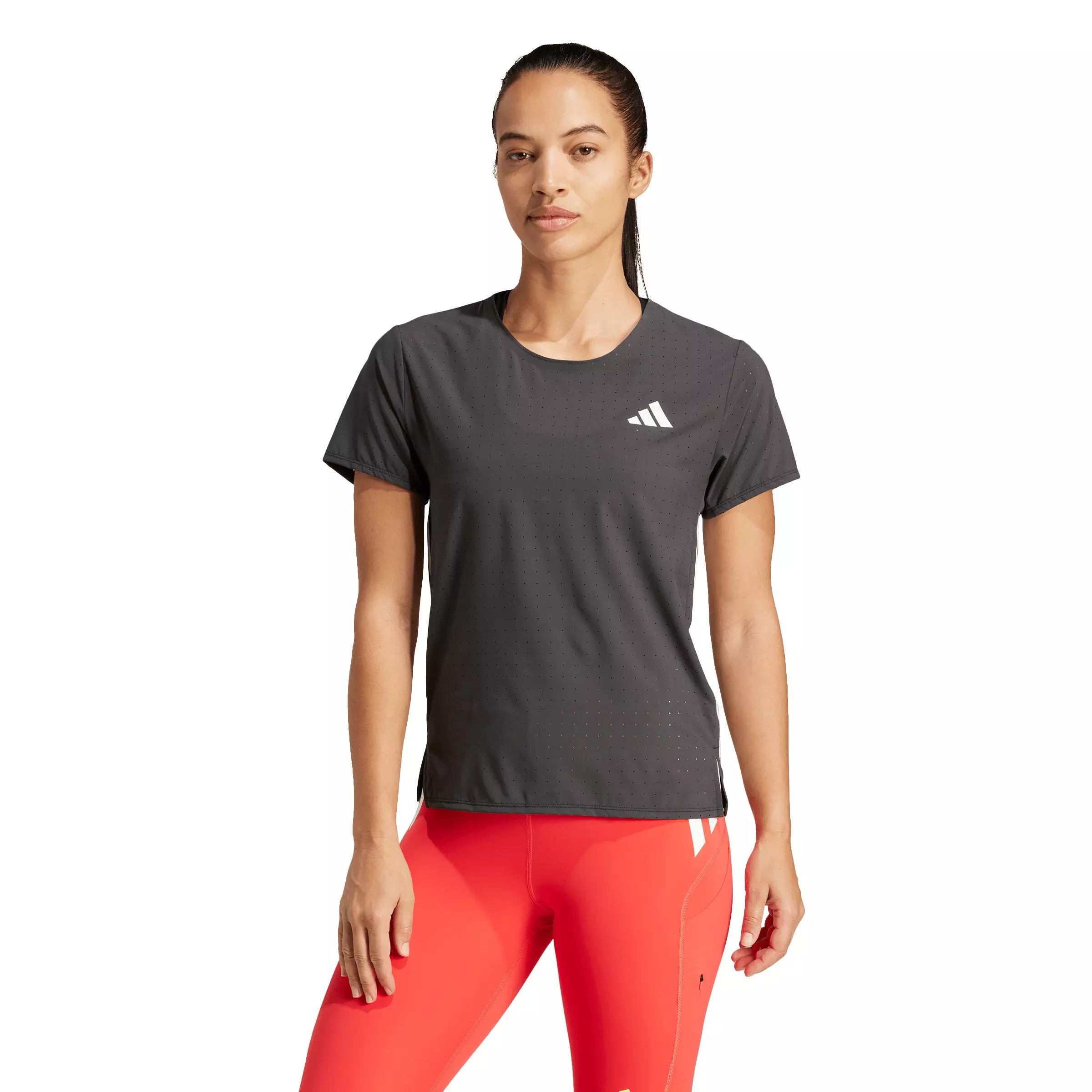 adidas Women's Adizero Running Tee - Black - BLACK