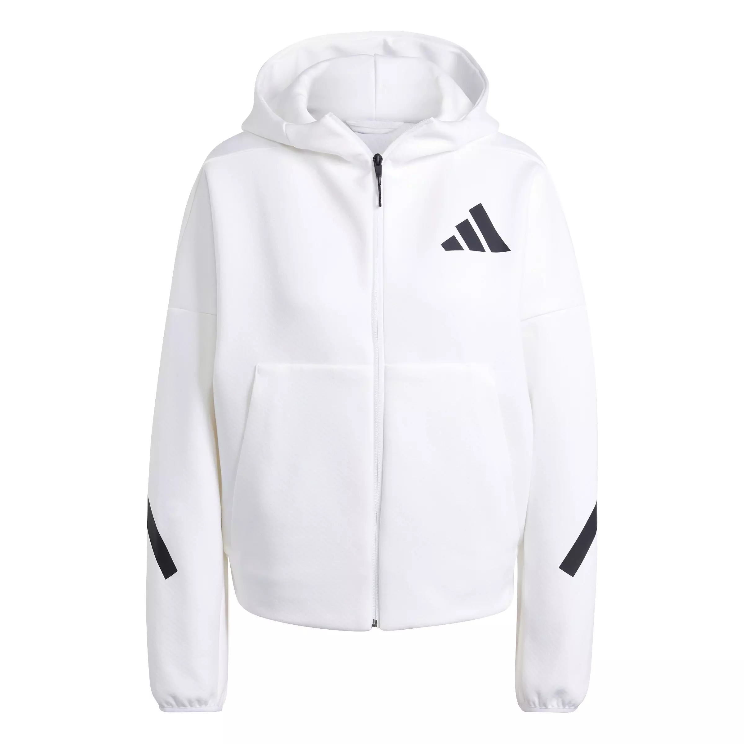 adidas Women's Z.N.E. Full-Zip Hooded Jacket - White - WHITE